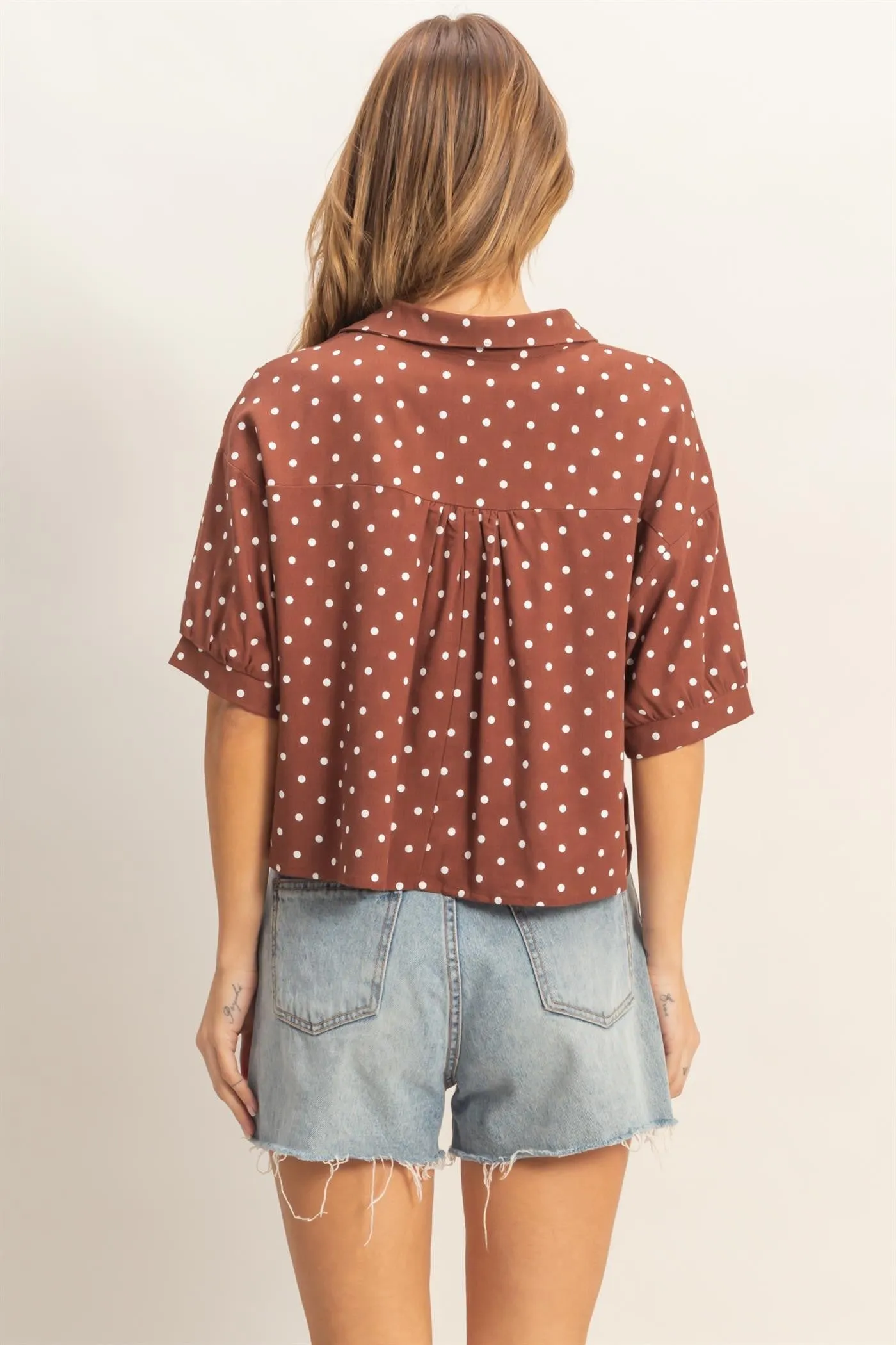Alice Polka Dot Top, Chestnut sold by North & Main Clothing Company product image thumbnail 3