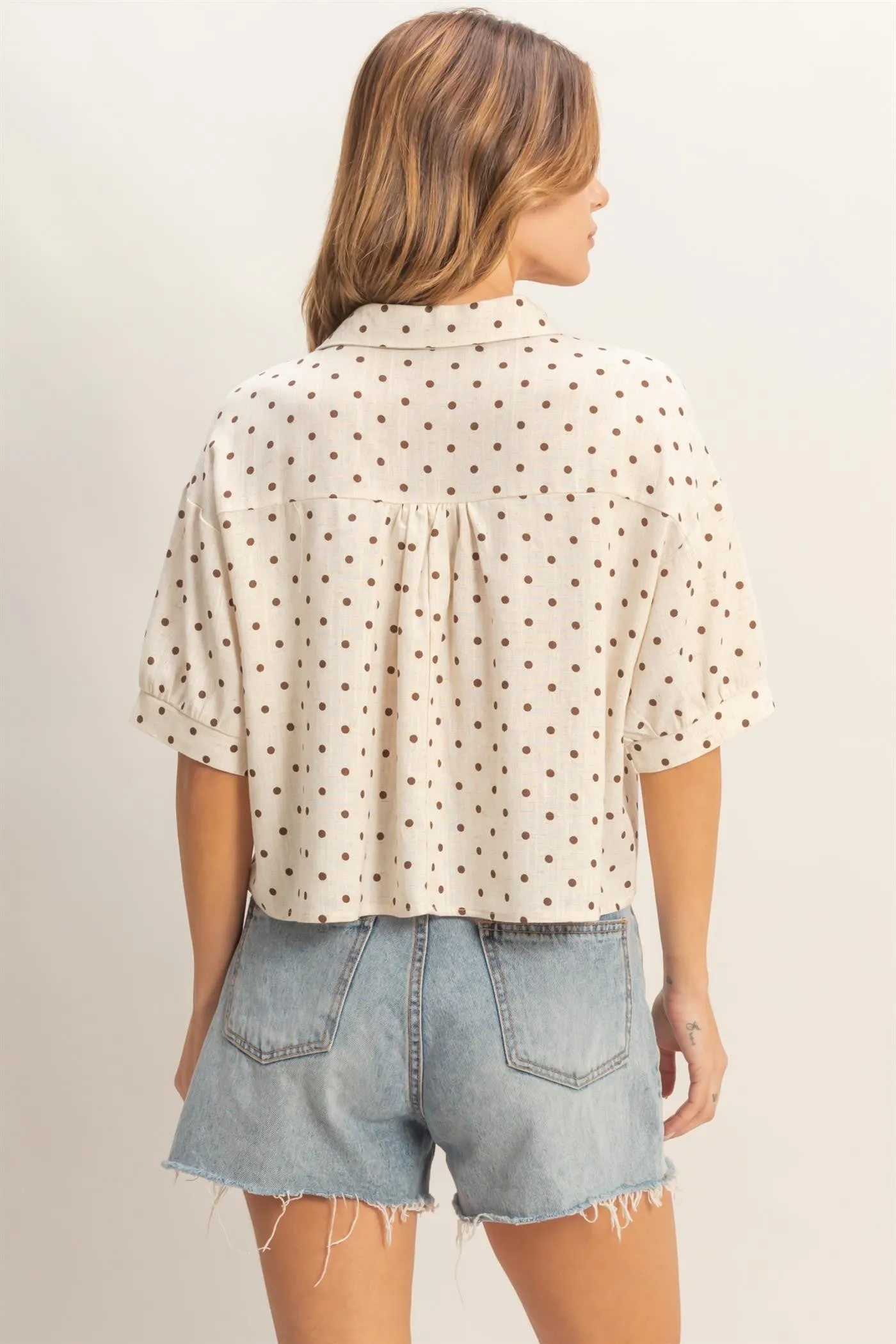 Alice Polka Dot Top, Oatmeal sold by North & Main Clothing Company product image thumbnail 5