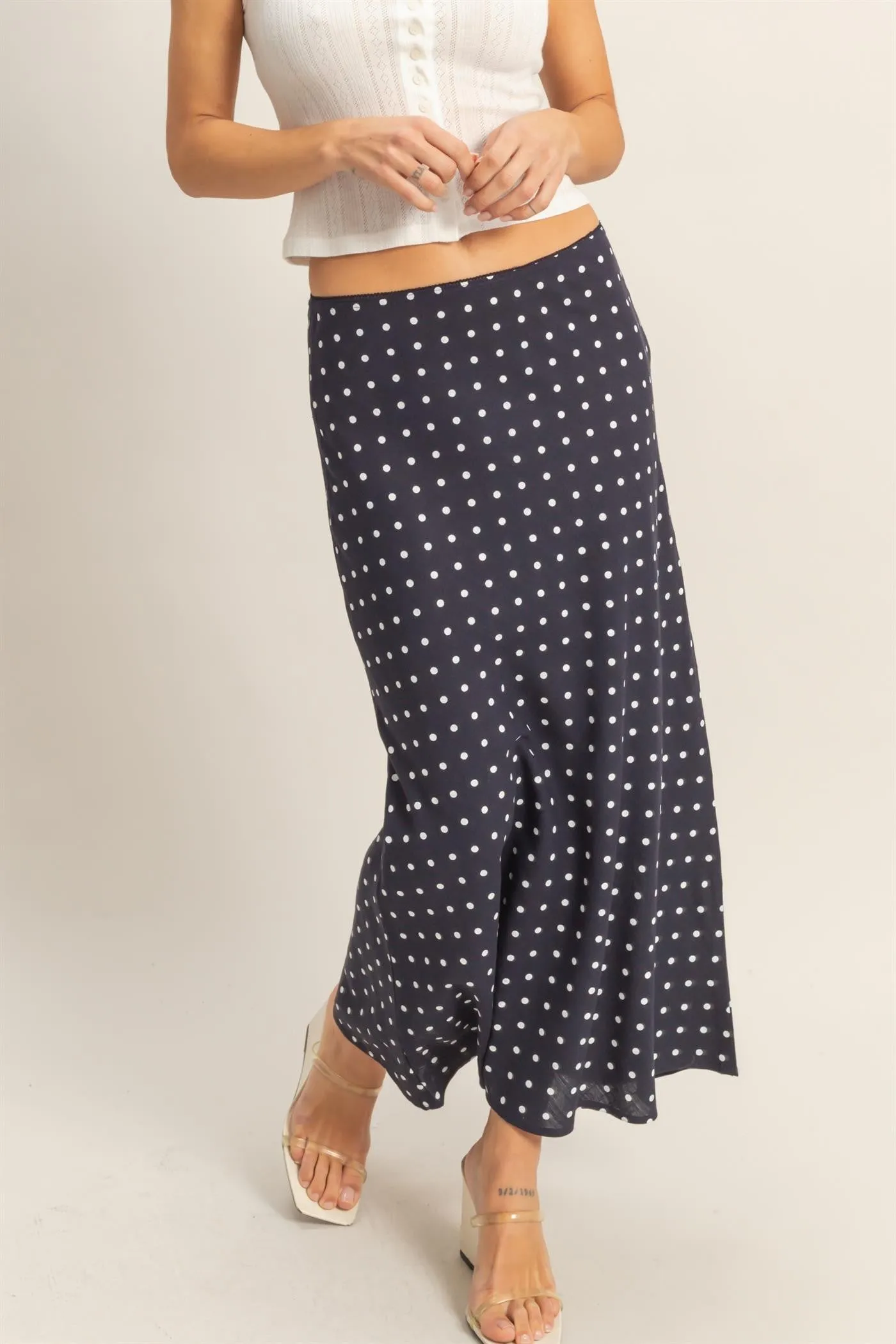 Alice Polka Dot Skirt,Navy sold by North & Main Clothing Company product image thumbnail 3