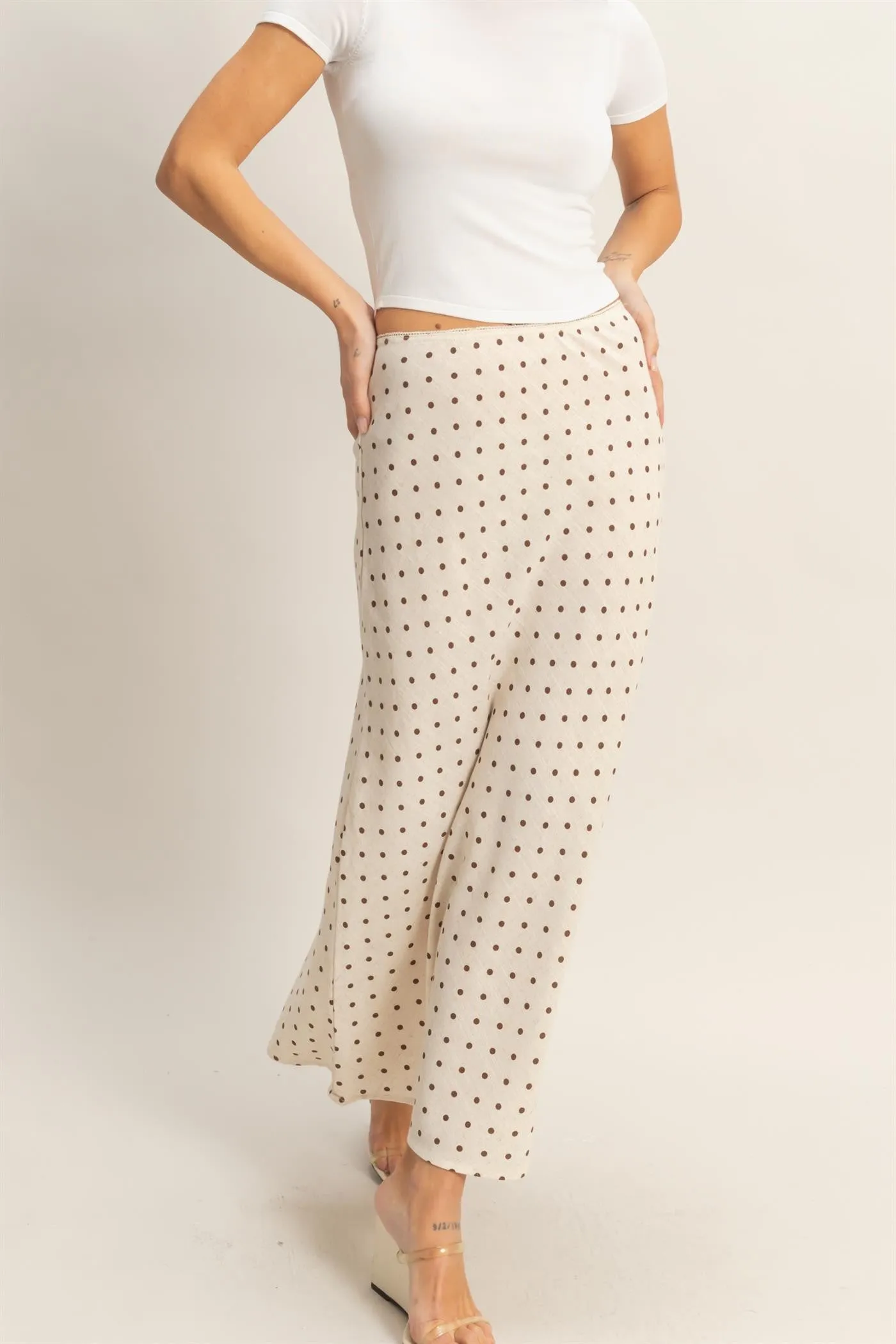 Alice Polka Dot Skirt, Oatmeal sold by North & Main Clothing Company product image thumbnail 2
