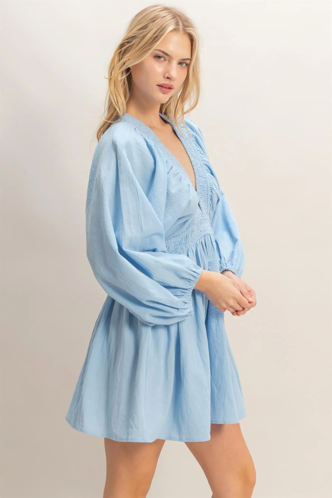 Adeline Mini Dress, Blue sold by North & Main Clothing Company product image thumbnail 4