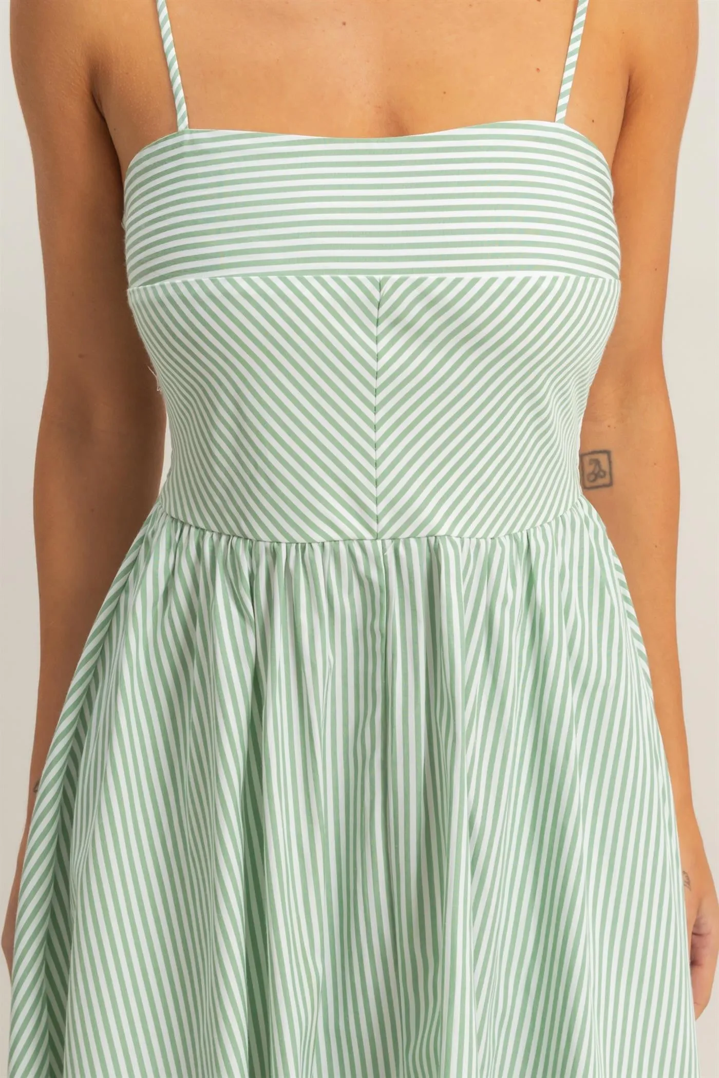 Maya Striped Midi Dress, Green sold by North & Main Clothing Company product image thumbnail 4