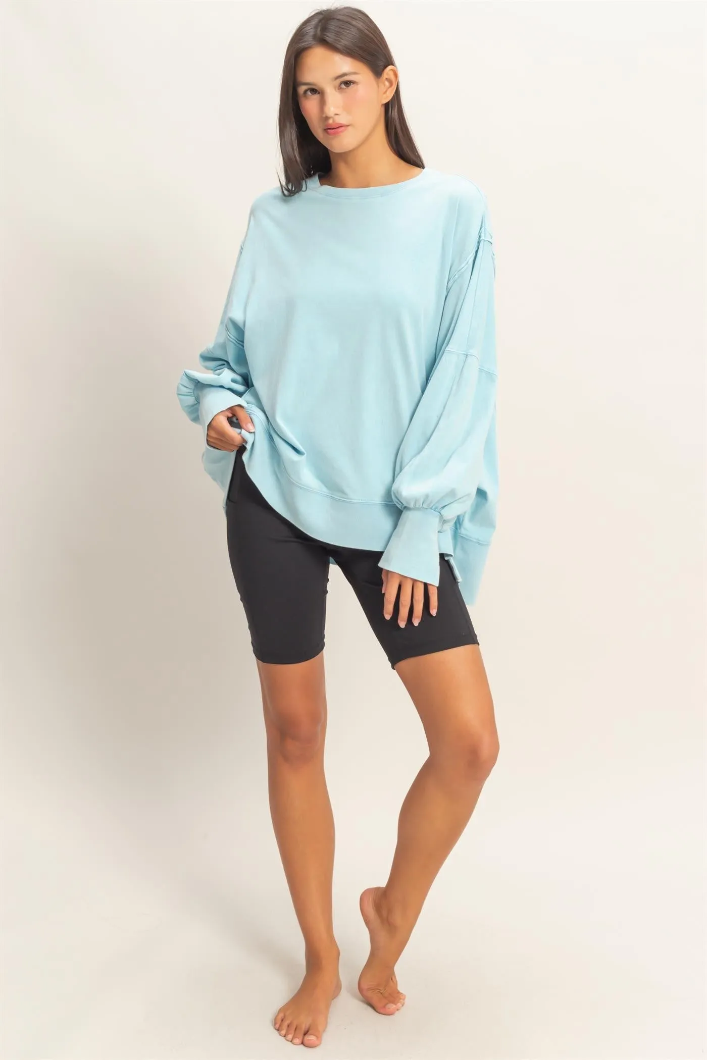 Hannah Oversized Top, Blue sold by North & Main Clothing Company product image thumbnail 4