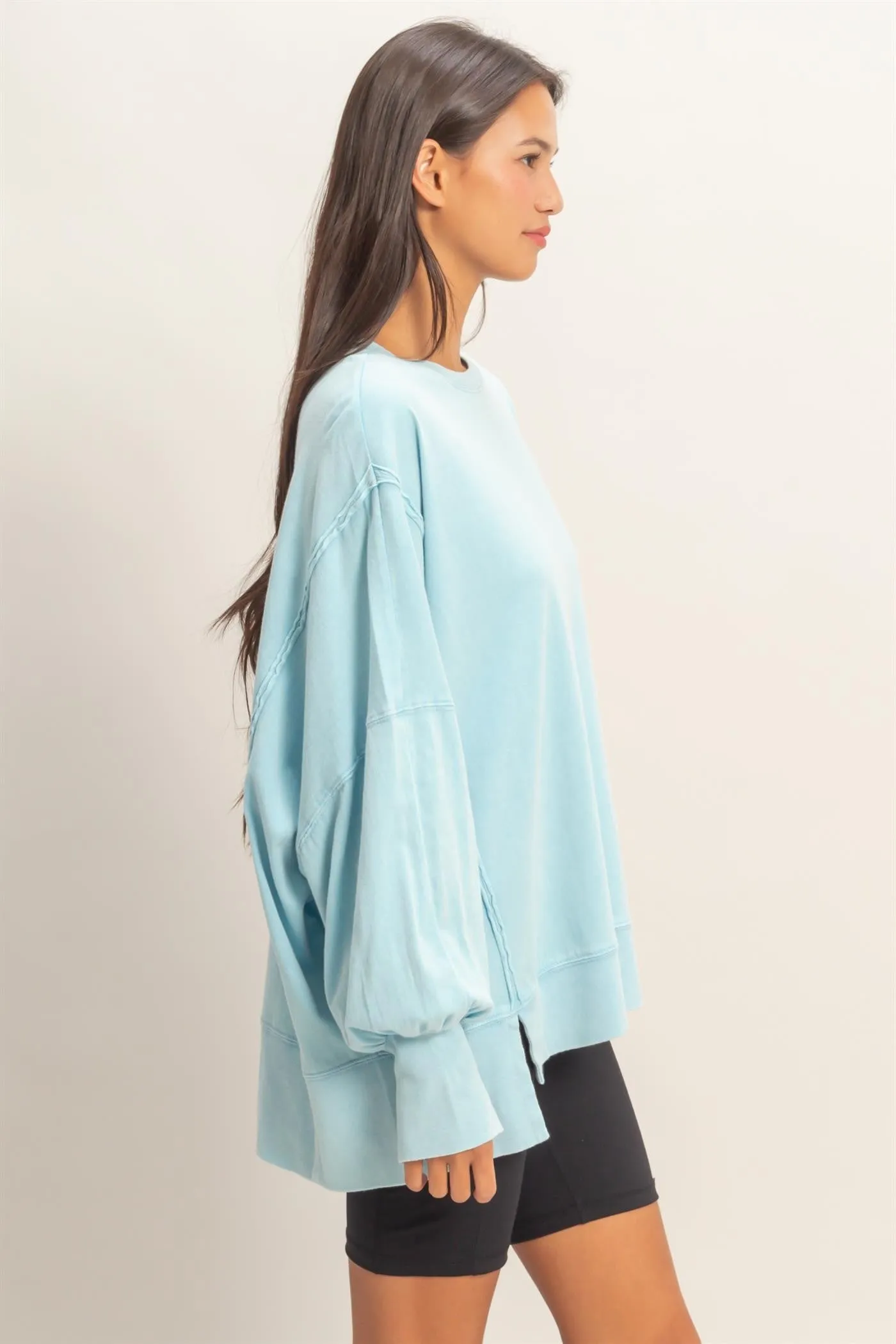 Hannah Oversized Top, Blue sold by North & Main Clothing Company product image thumbnail 2