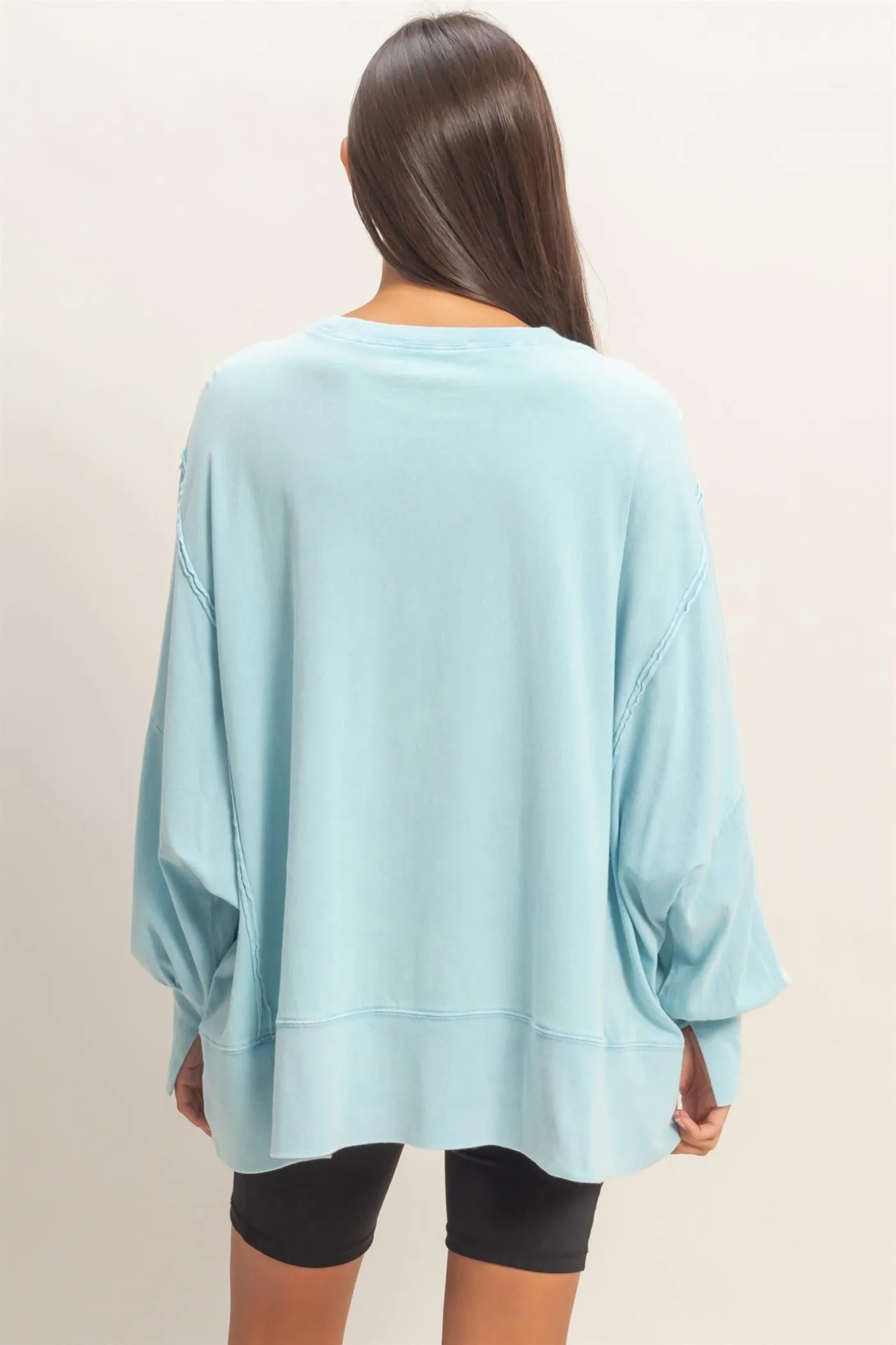 Hannah Oversized Top, Blue sold by North & Main Clothing Company product image thumbnail 5