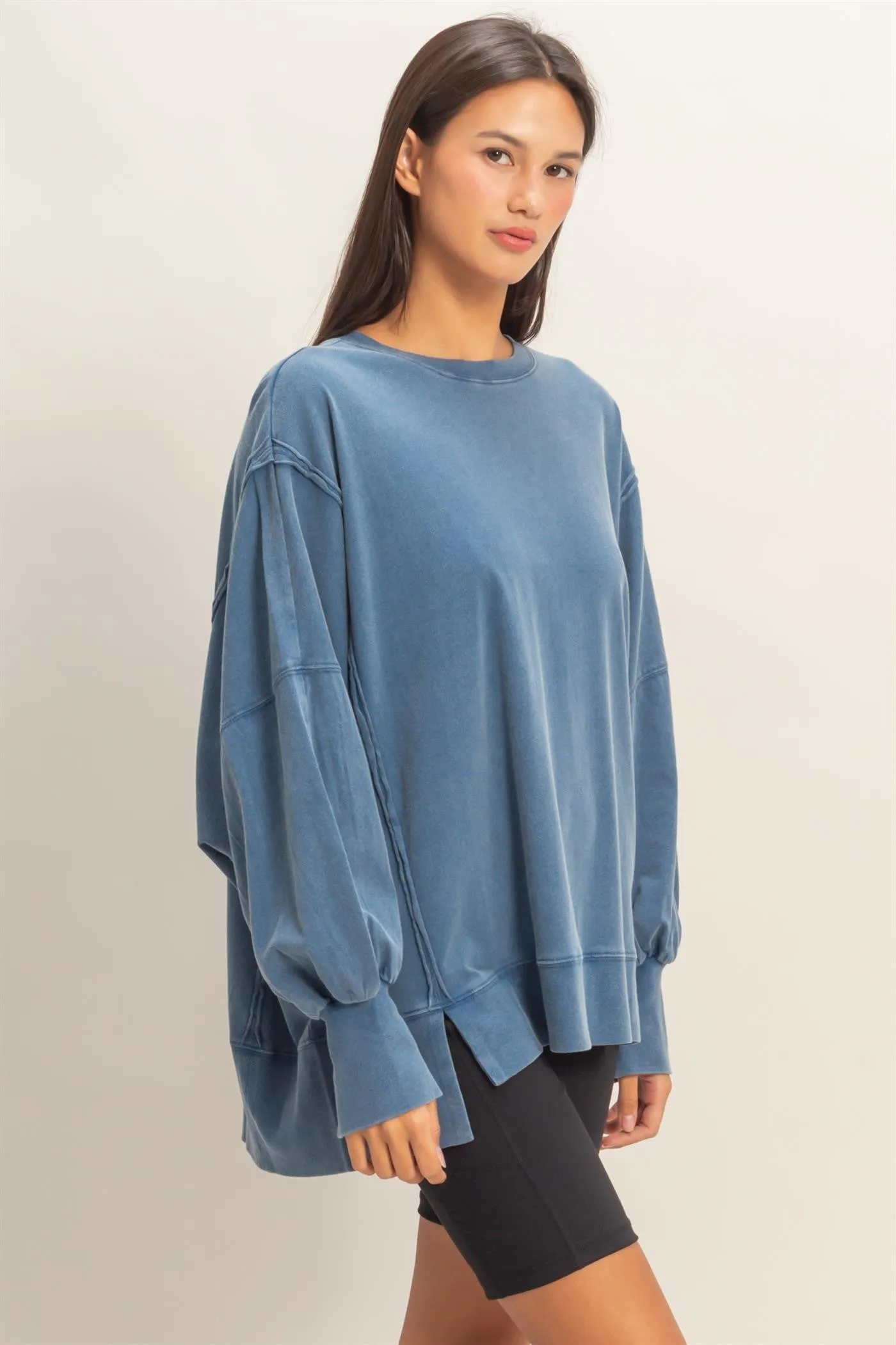 Hannah Oversized Top, Navy sold by North & Main Clothing Company product image thumbnail 4