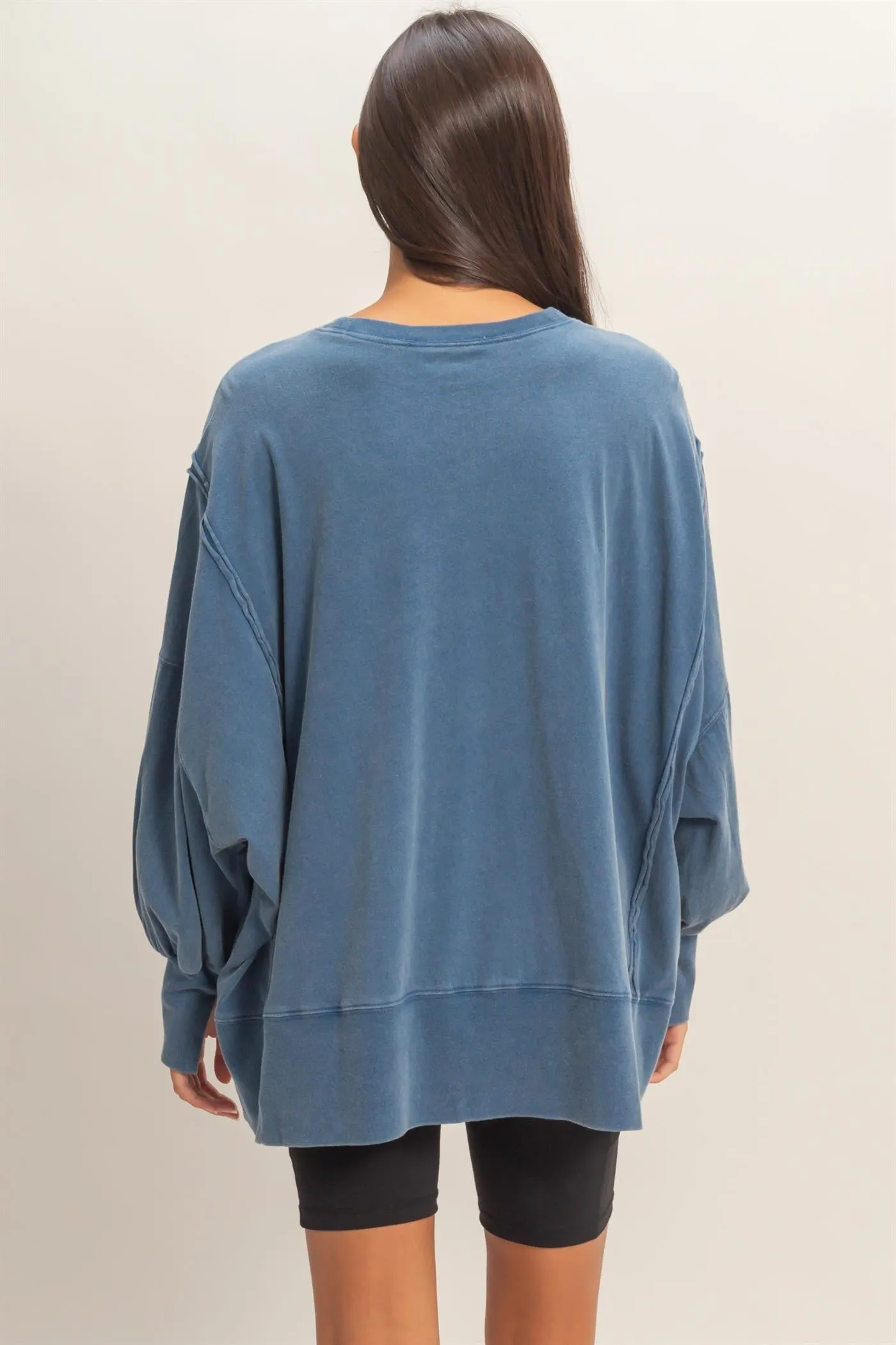 Hannah Oversized Top, Navy sold by North & Main Clothing Company product image thumbnail 5