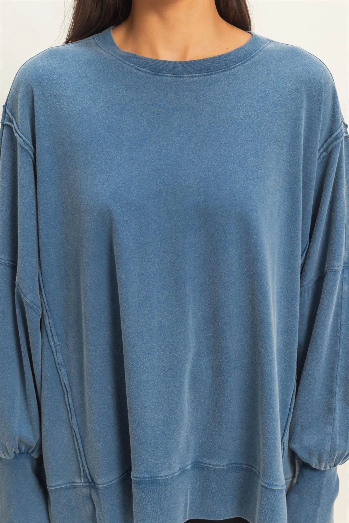 Hannah Oversized Top, Navy sold by North & Main Clothing Company product image thumbnail 2