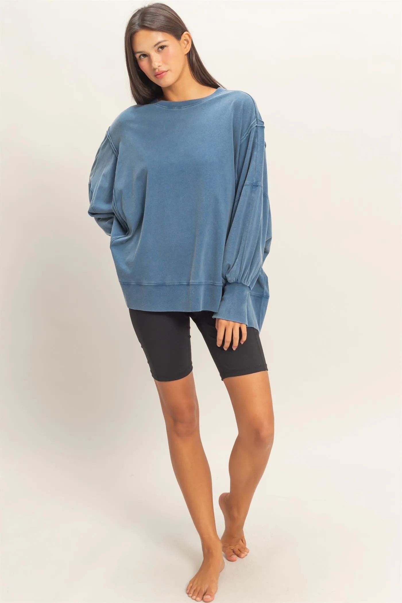 Hannah Oversized Top, Navy sold by North & Main Clothing Company product image thumbnail 3
