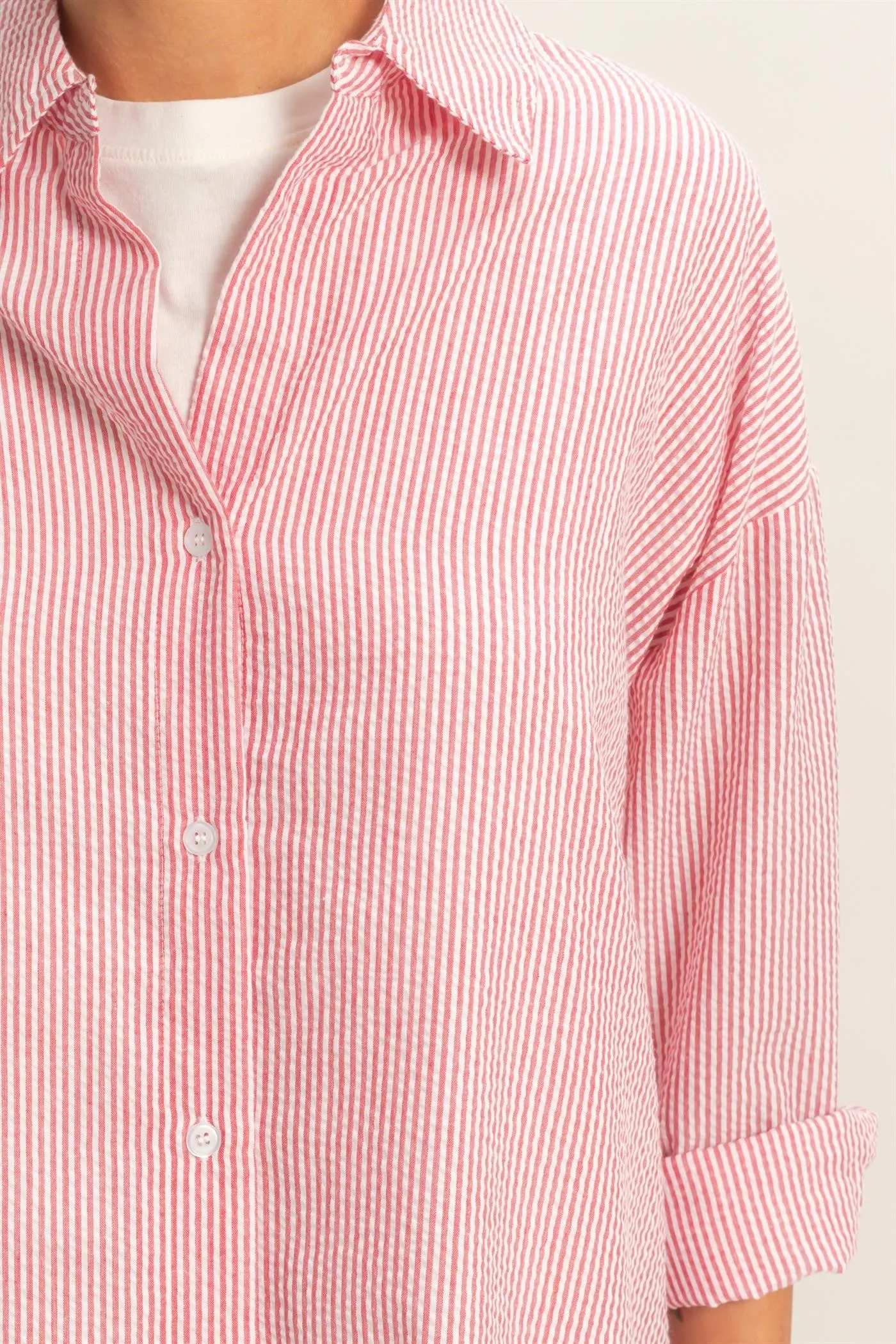 Striped Button Down Shirt, Red sold by North & Main Clothing Company product image thumbnail 4