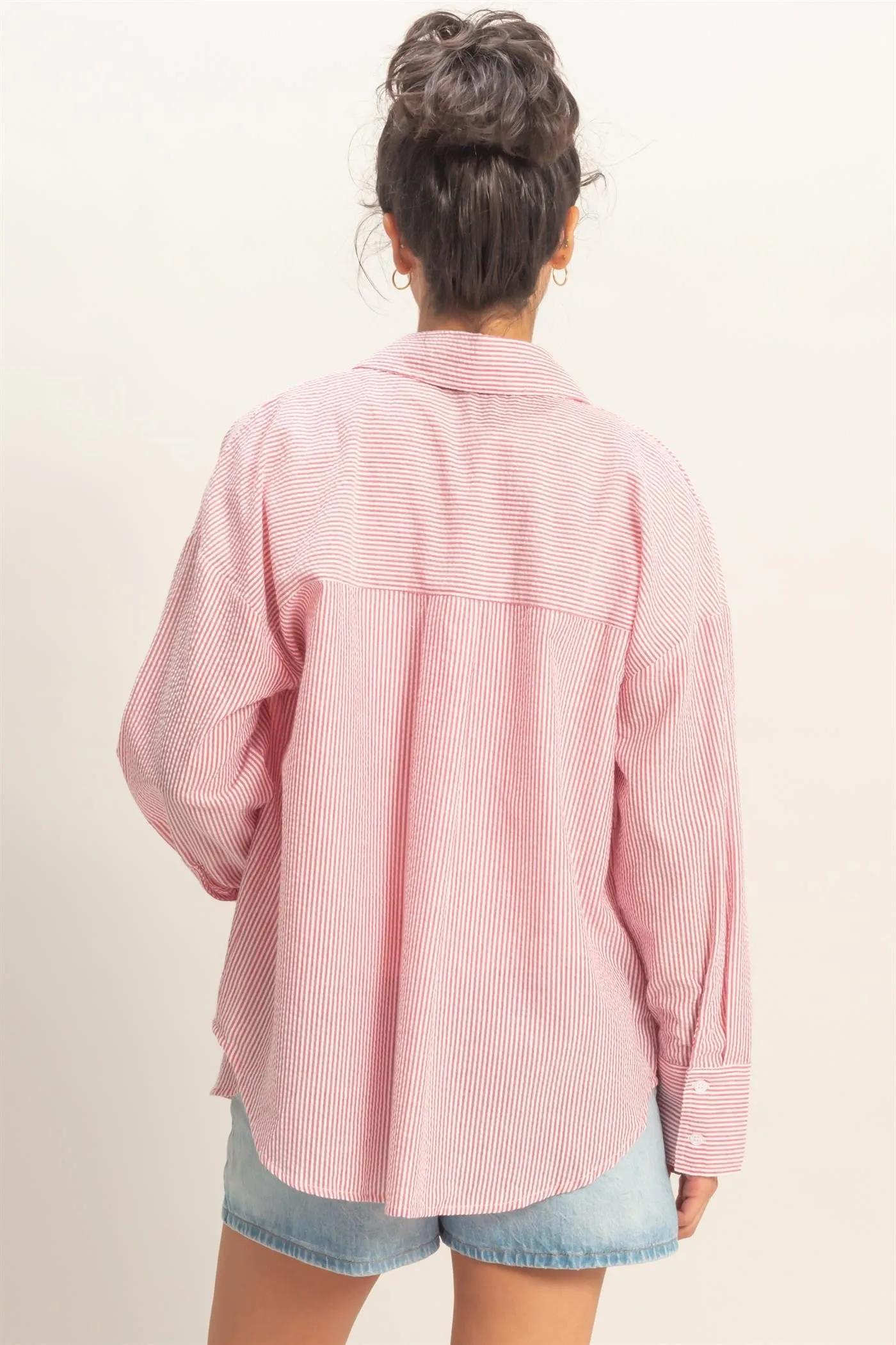 Striped Button Down Shirt, Red sold by North & Main Clothing Company product image thumbnail 5