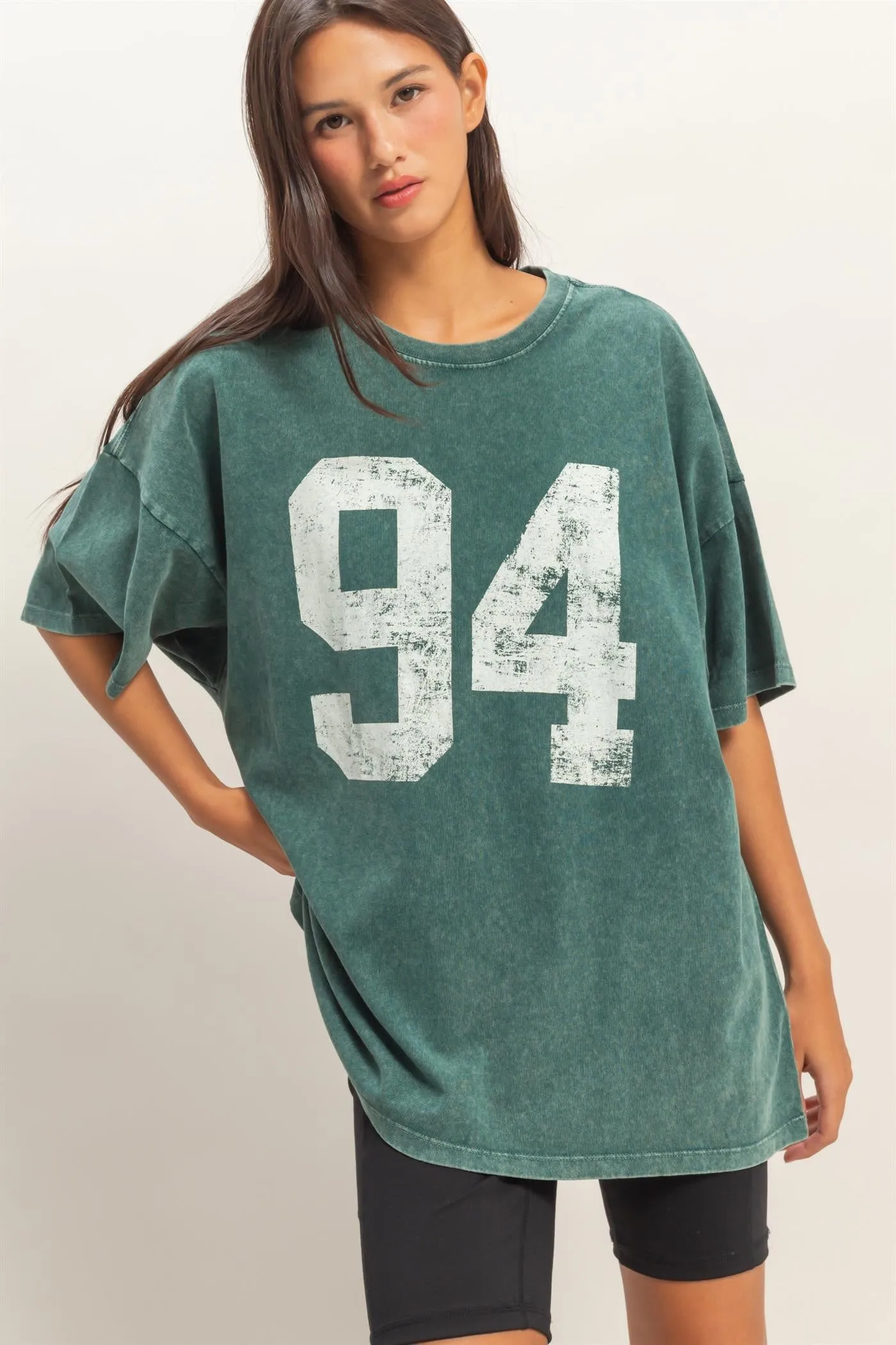 Oversized Mineral Wash Graphic Tee, Dark Teal sold by North & Main Clothing Company product image thumbnail 2