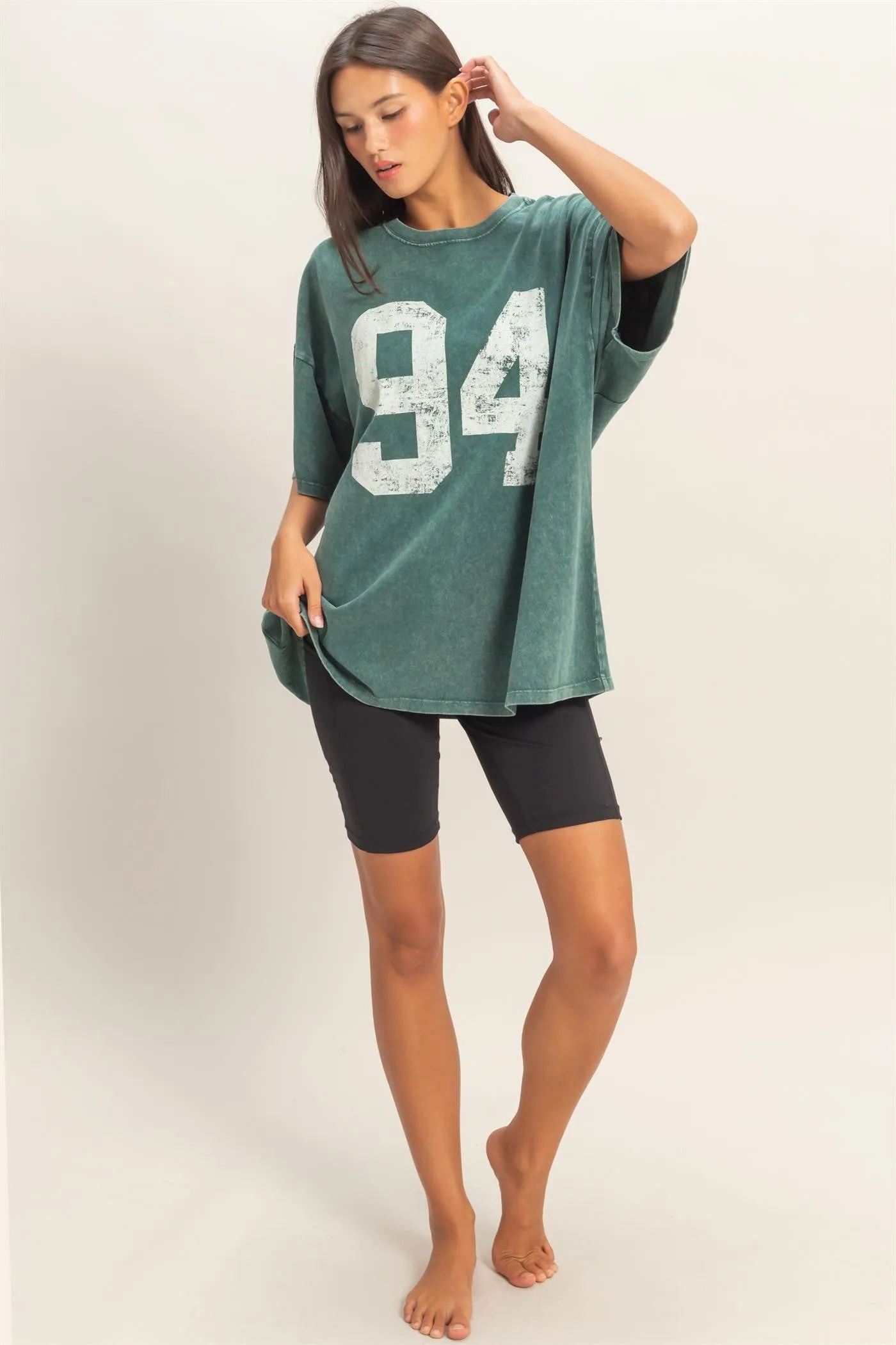 Oversized Mineral Wash Graphic Tee, Dark Teal sold by North & Main Clothing Company