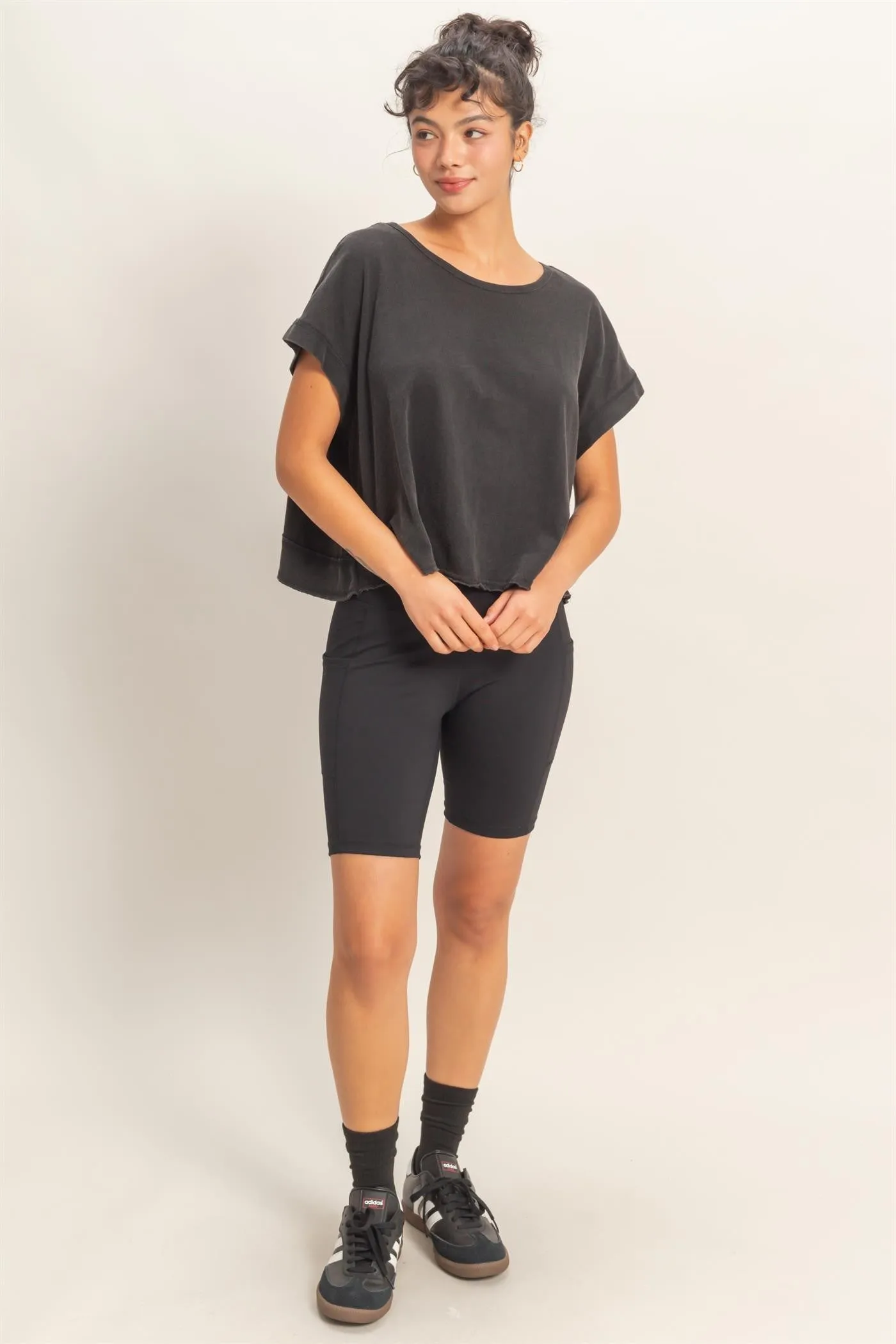 Parker Acid Washed Open Back Top, Black sold by North & Main Clothing Company product image thumbnail 5