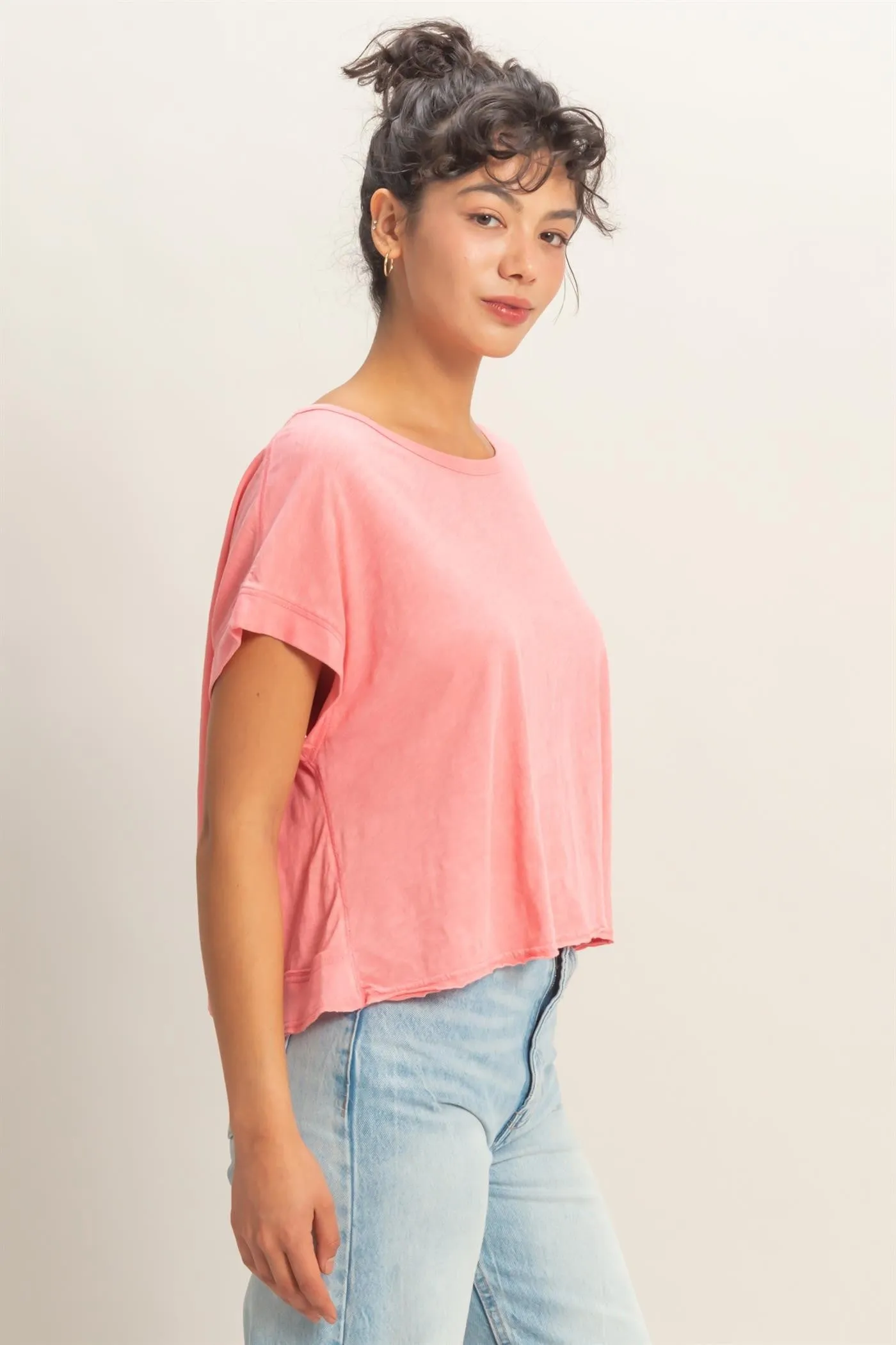 Parker Acid Washed Open Back Top, Taffy Pink sold by North & Main Clothing Company product image thumbnail 5