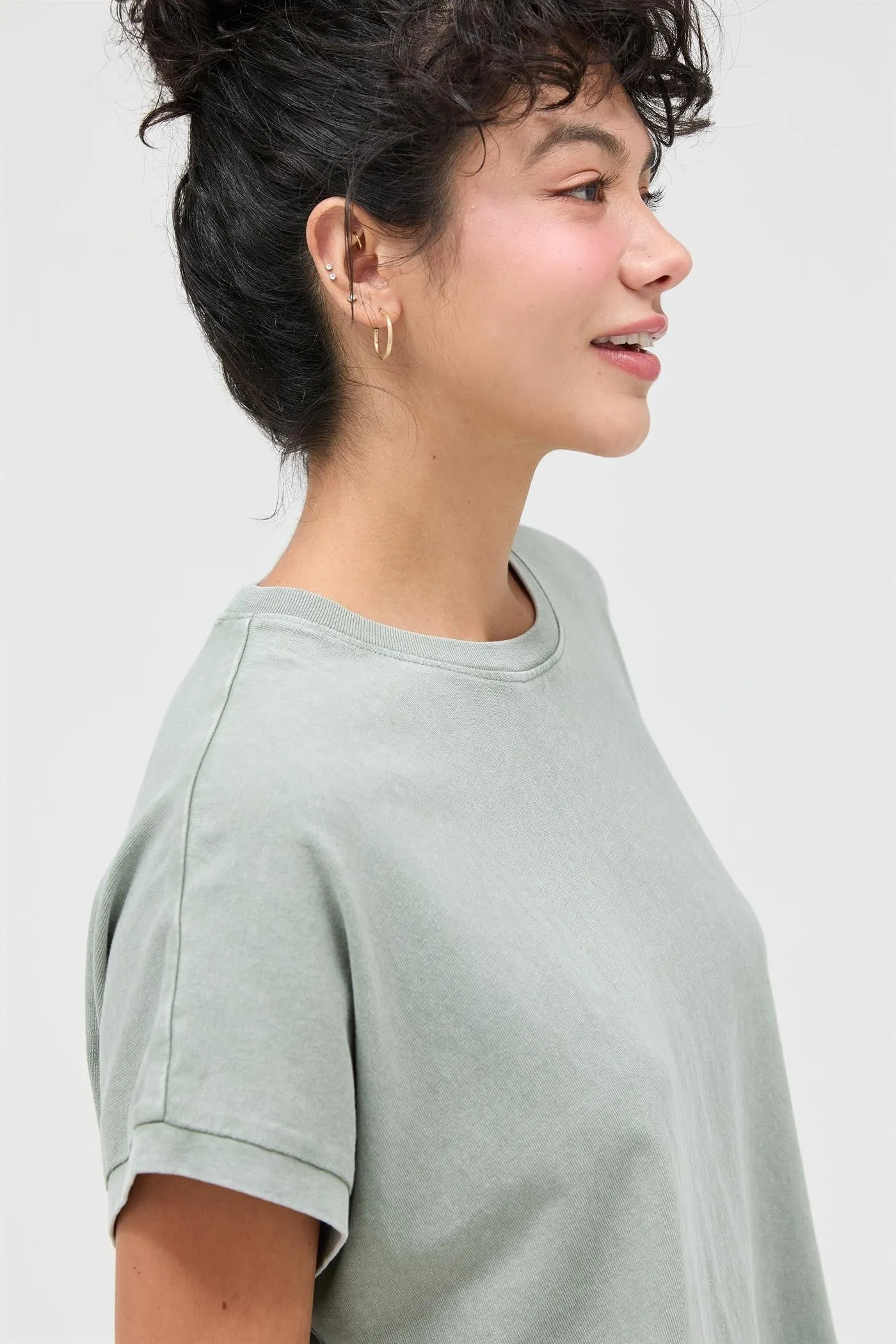 Cora Mineral Wash Tee, Sage Green sold by North & Main Clothing Company product image thumbnail 2