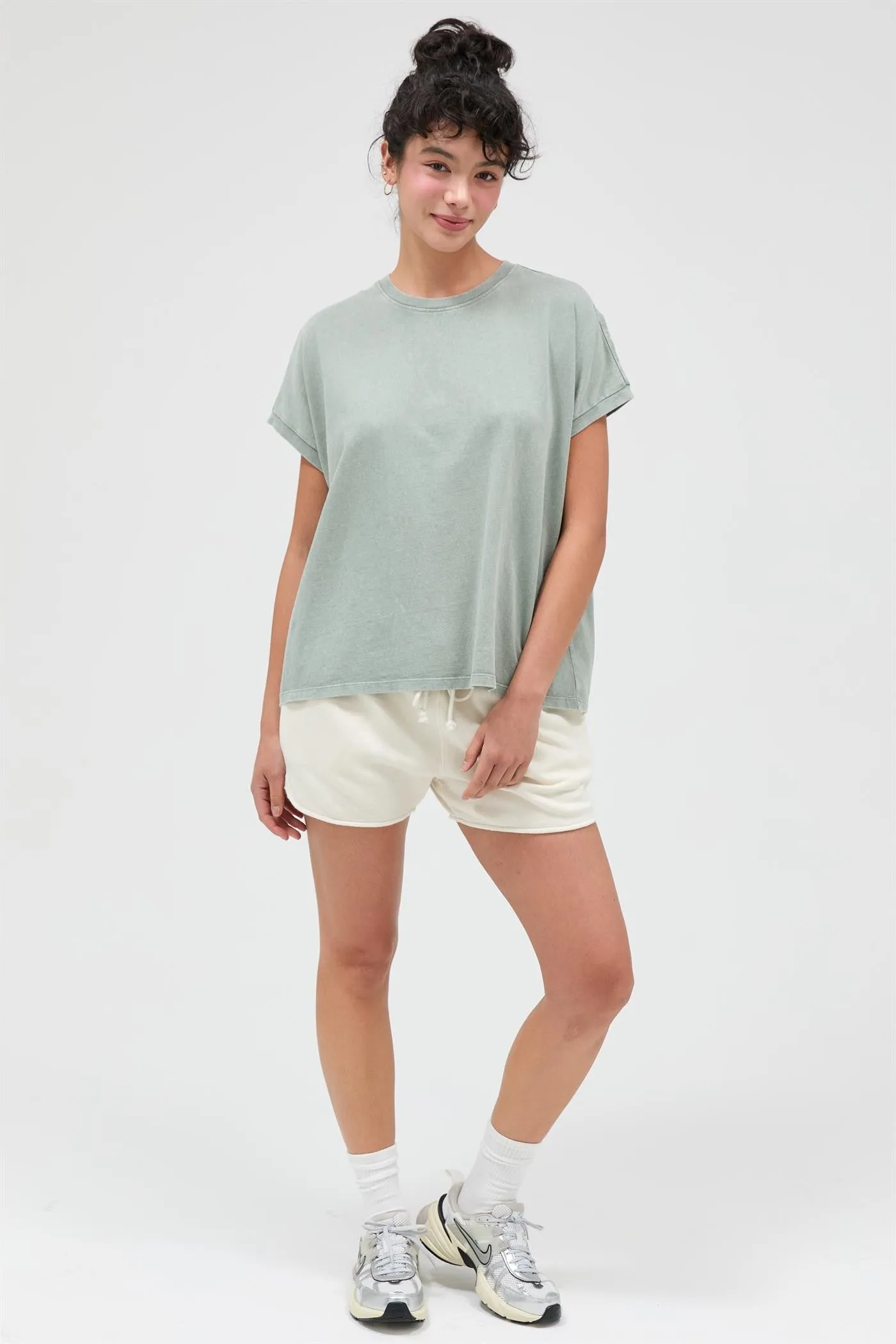 Cora Mineral Wash Tee, Sage Green sold by North & Main Clothing Company product image thumbnail 4