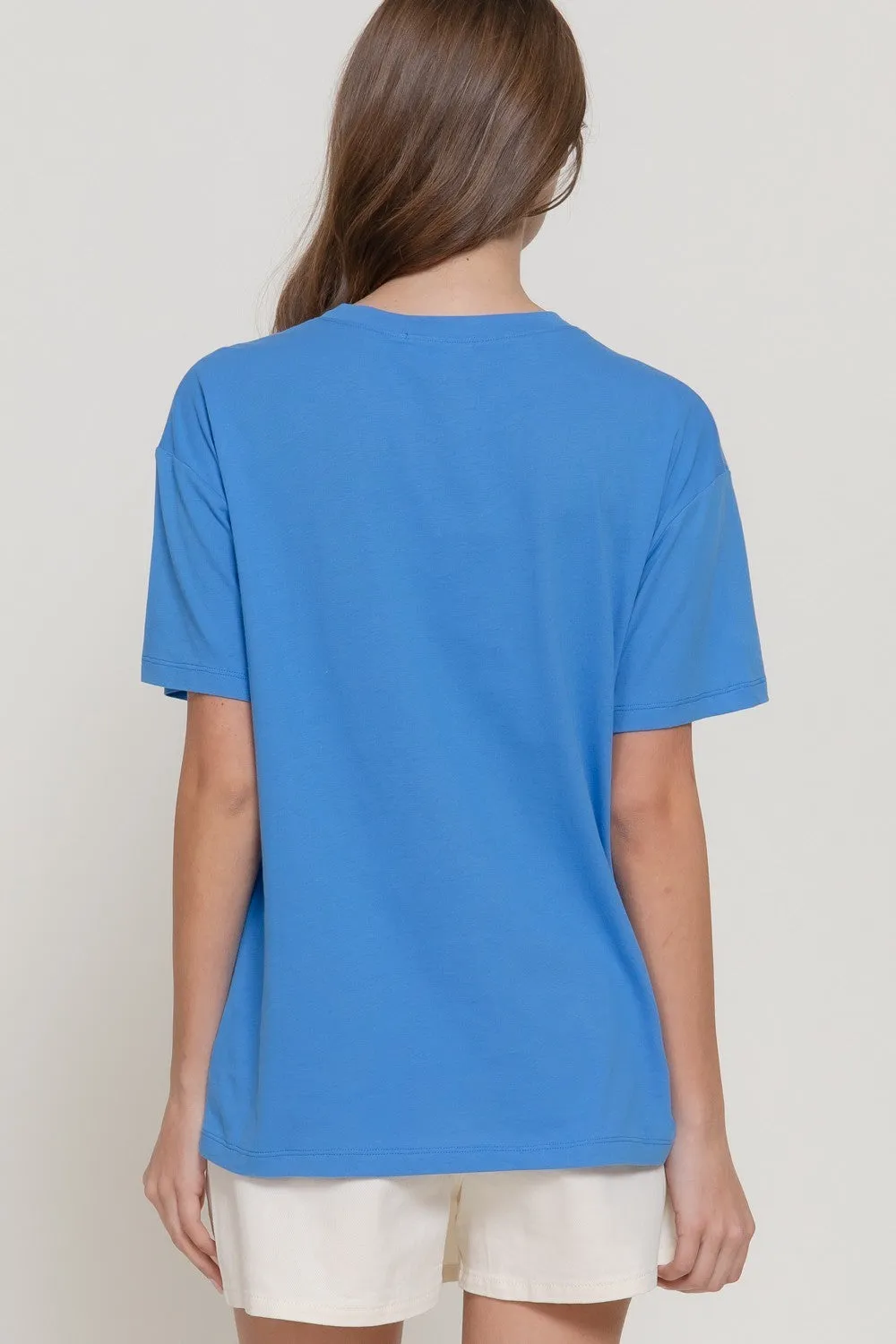 Sally Sardines Embroidery Top, Blue/Yellow sold by North & Main Clothing Company product image thumbnail 4