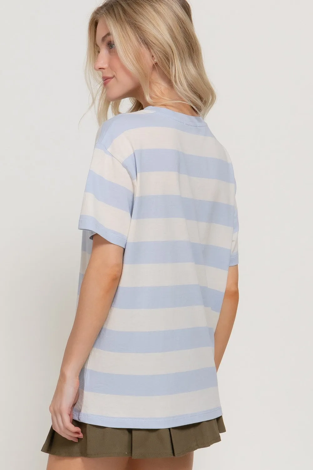 Ciao Bella Graphic Tee, Pastel/Blue/Beige sold by North & Main Clothing Company product image thumbnail 4