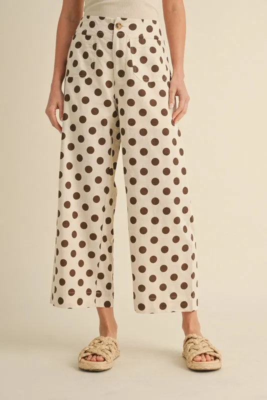 Polka Dot Wide Pants, Black sold by North & Main Clothing Company