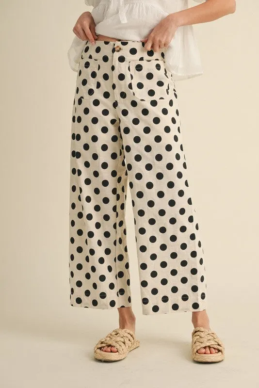 Polka Dot Wide Pants, Black sold by North & Main Clothing Company product image thumbnail 3