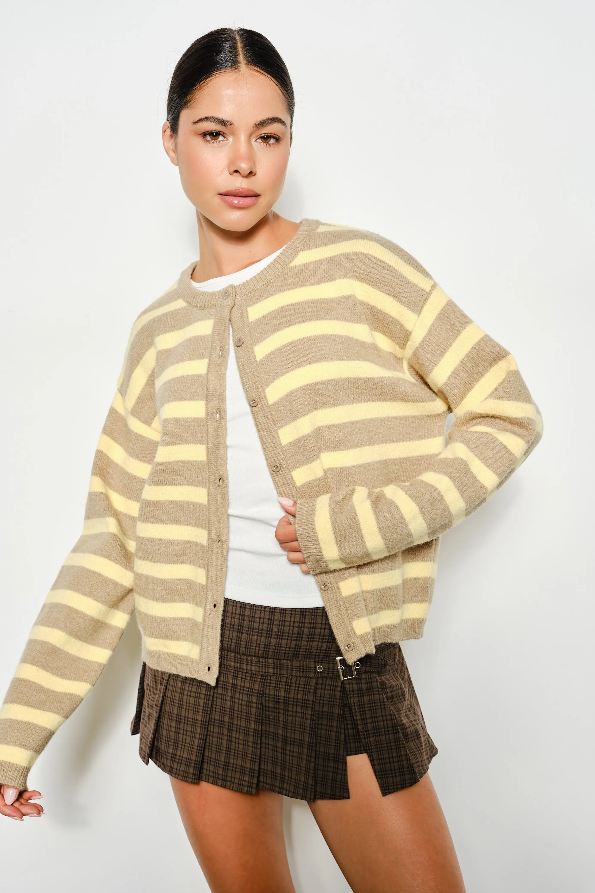 Carrie Lightweight Striped Cardigan, Multi sold by North & Main Clothing Company