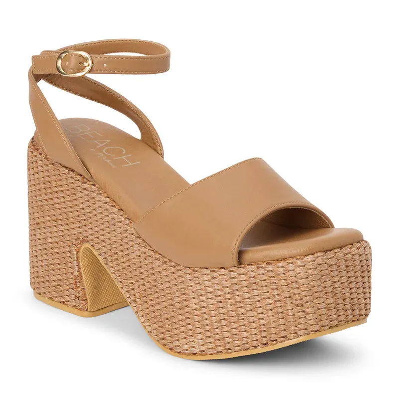 Arden Platform Sandal Heel, Cognac sold by North & Main Clothing Company