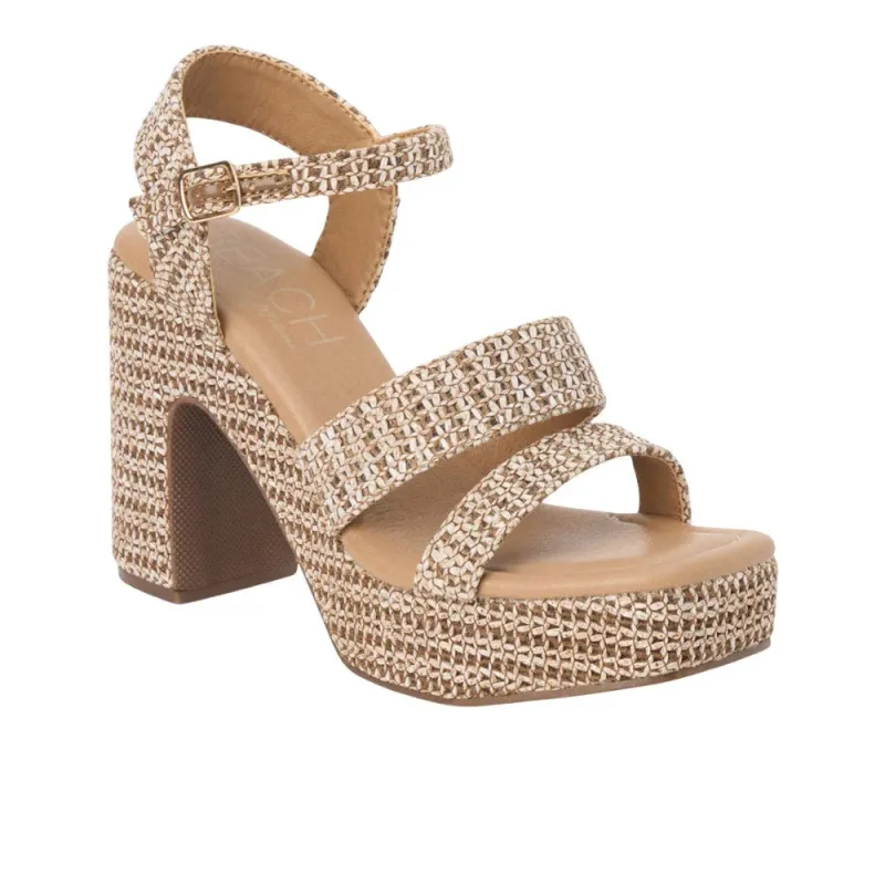 Alessia Raffia Platform Heel, Brown sold by North & Main Clothing Company