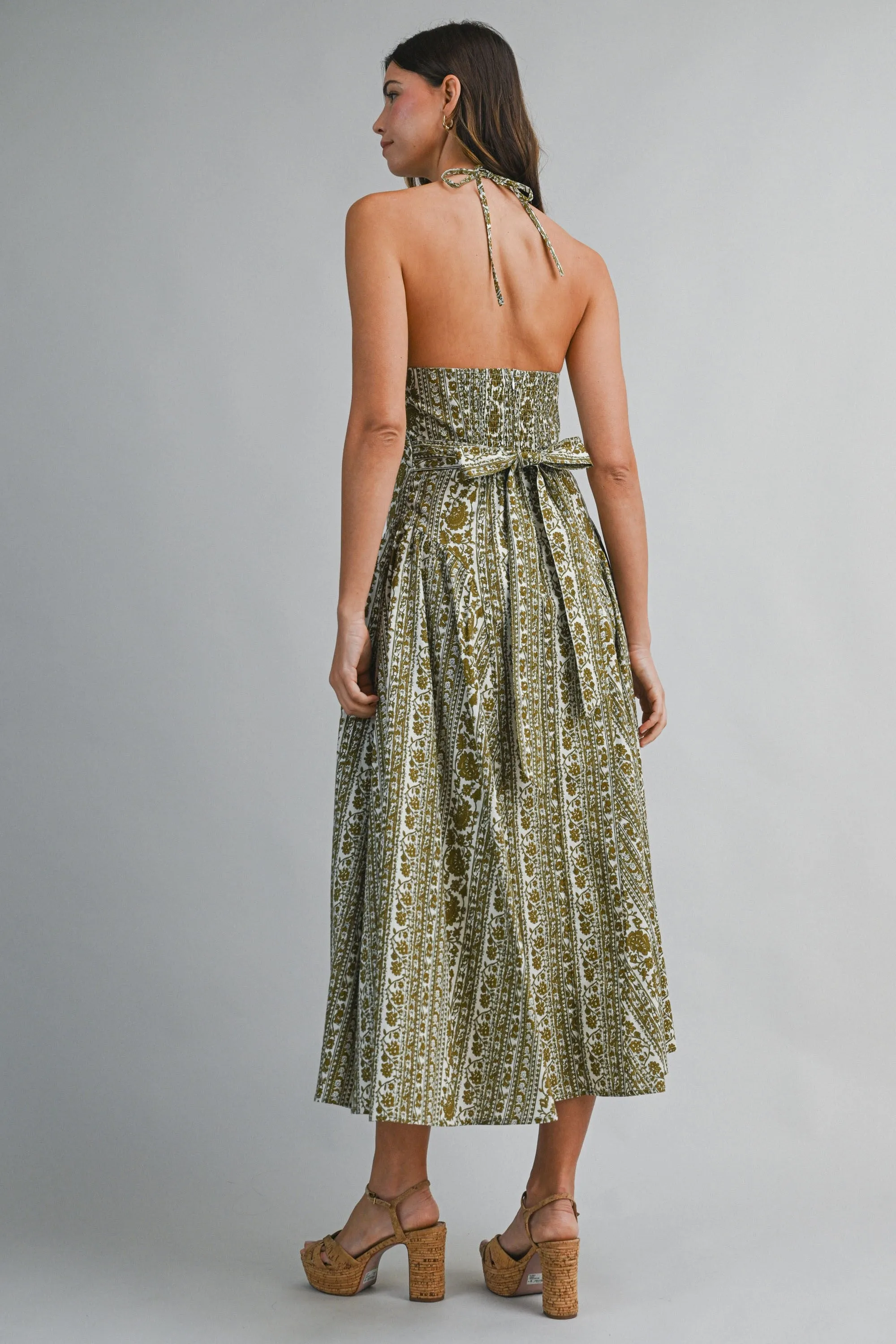 Alana Floral Midi Dress, Olive sold by North & Main Clothing Company product image thumbnail 3