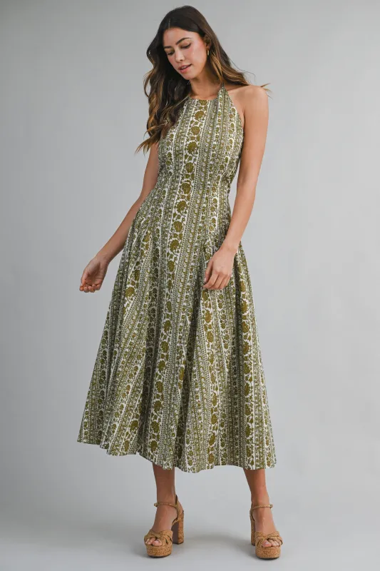 Alana Floral Midi Dress, Olive sold by North & Main Clothing Company