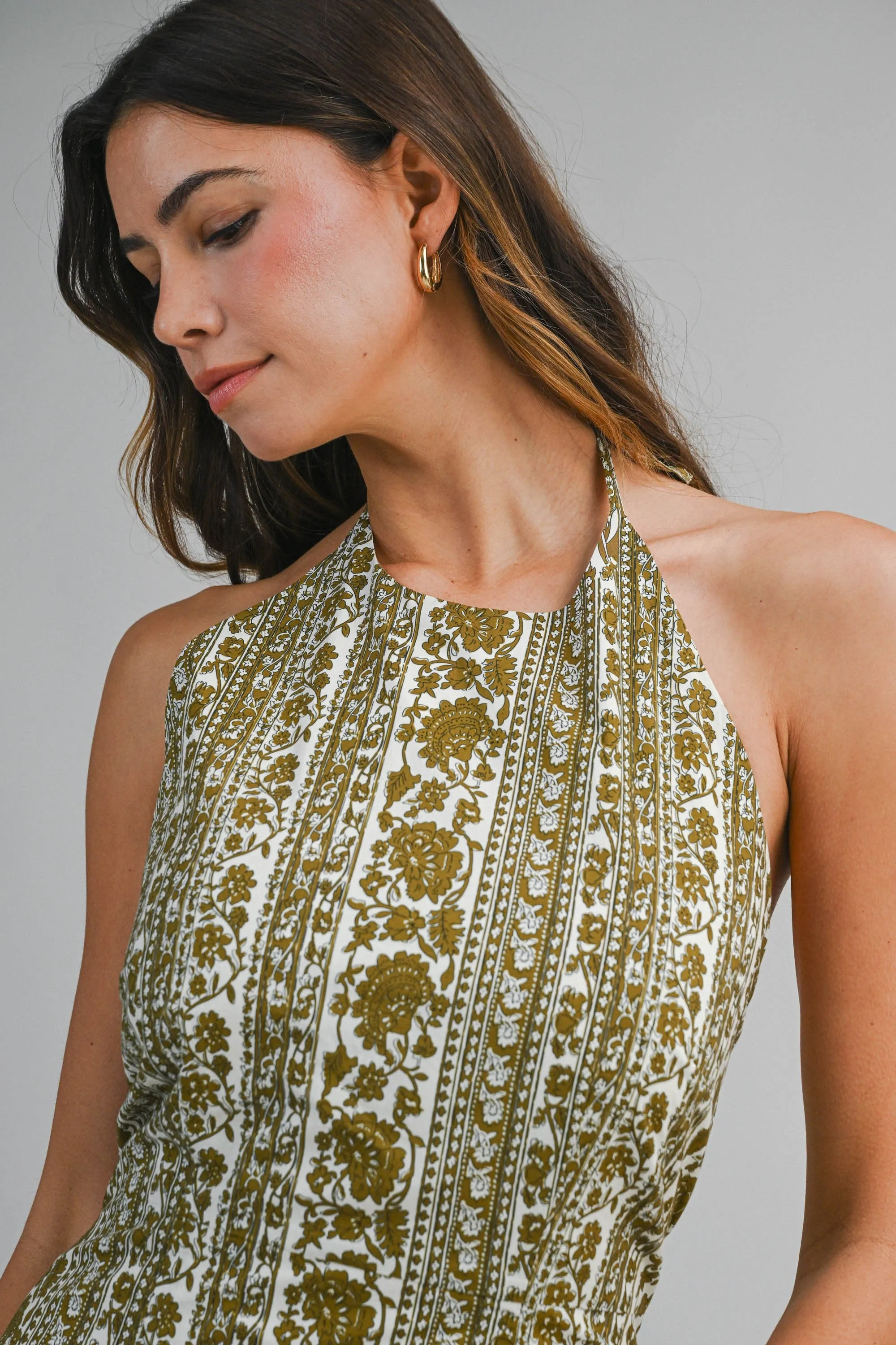 Alana Floral Midi Dress, Olive sold by North & Main Clothing Company product image thumbnail 2