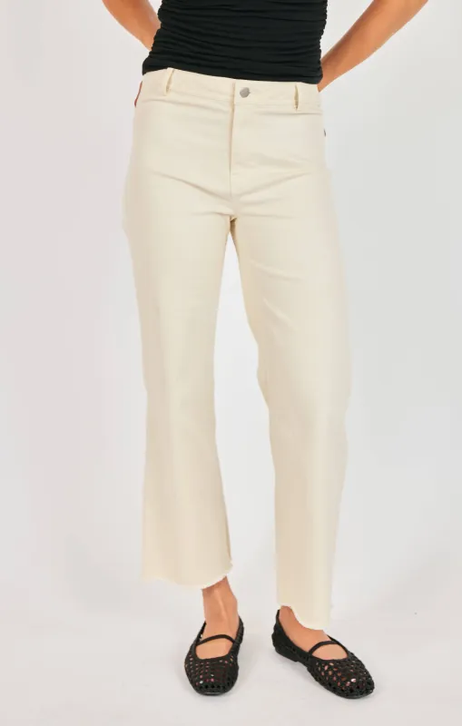 Clear Eyes Denim Pants, Cream sold by North & Main Clothing Company