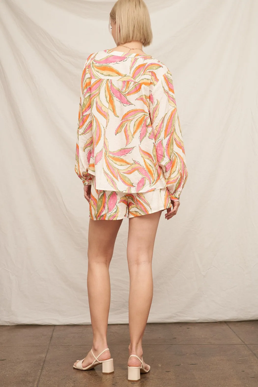 Raya Elastic Waist Shorts, Ivory Multi sold by North & Main Clothing Company product image thumbnail 5