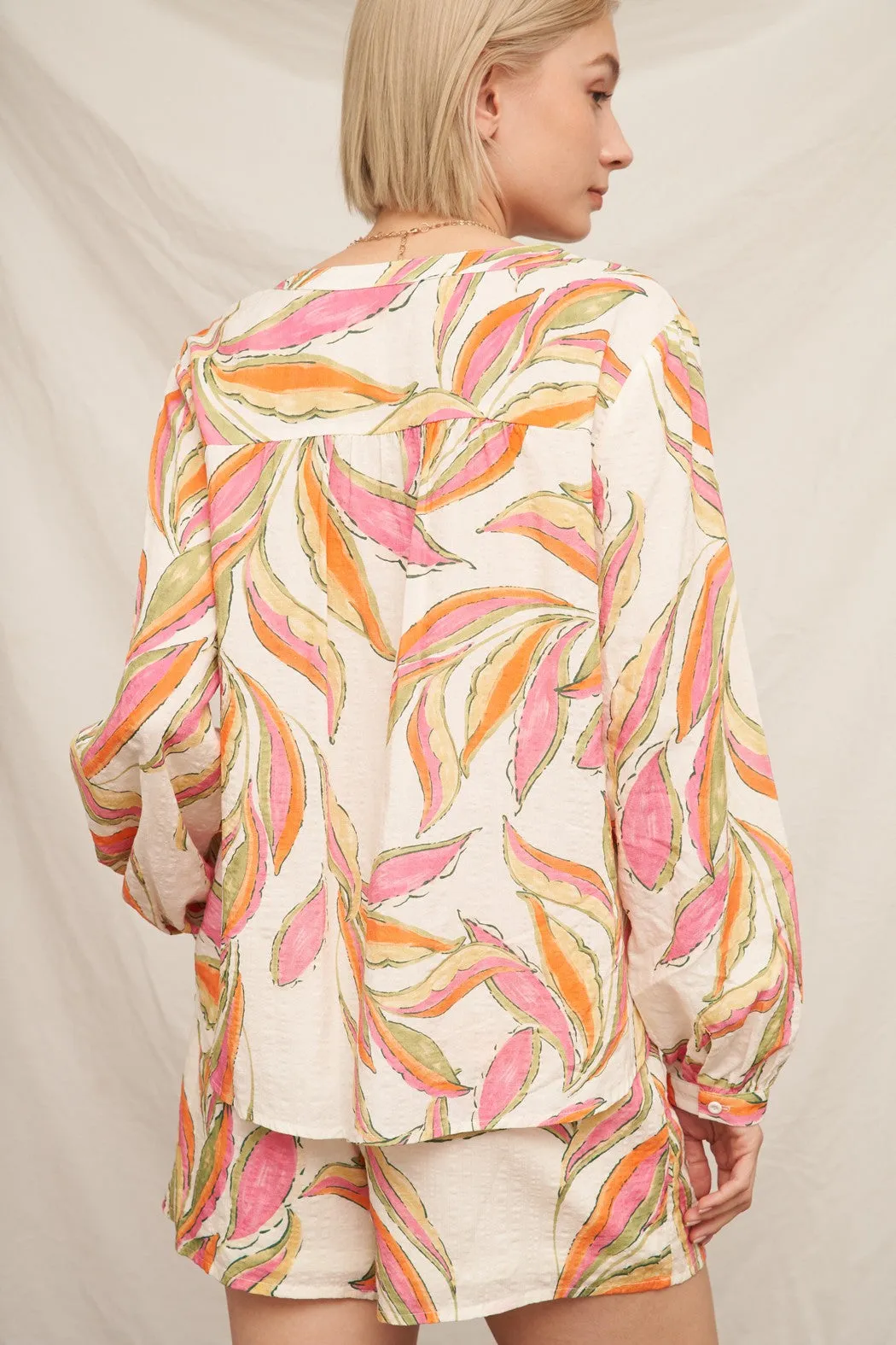 Raya Elastic Waist Shorts, Ivory Multi sold by North & Main Clothing Company product image thumbnail 3