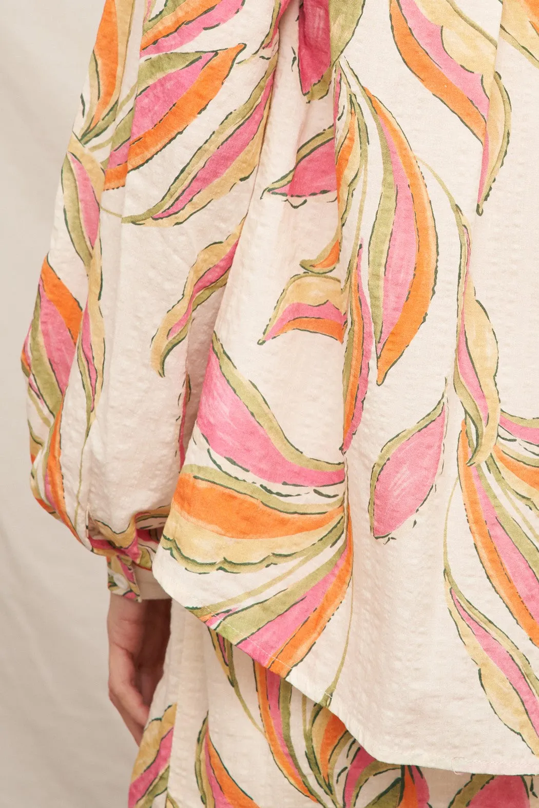 Raya Button Down Blouse, Ivory Multi sold by North & Main Clothing Company product image thumbnail 3