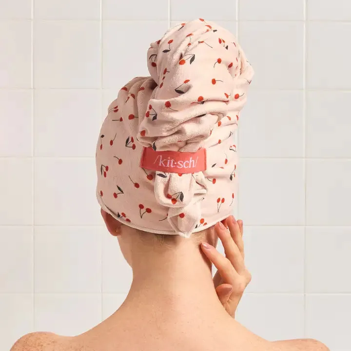 Xl Hair Towel Wrap, Cherry Print sold by North & Main Clothing Company product image thumbnail 3