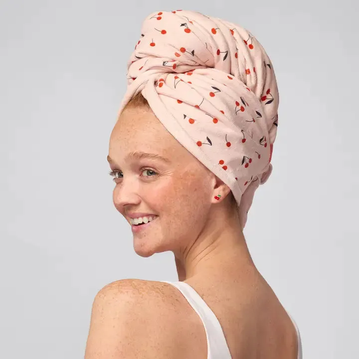 Xl Hair Towel Wrap, Cherry Print sold by North & Main Clothing Company product image thumbnail 2