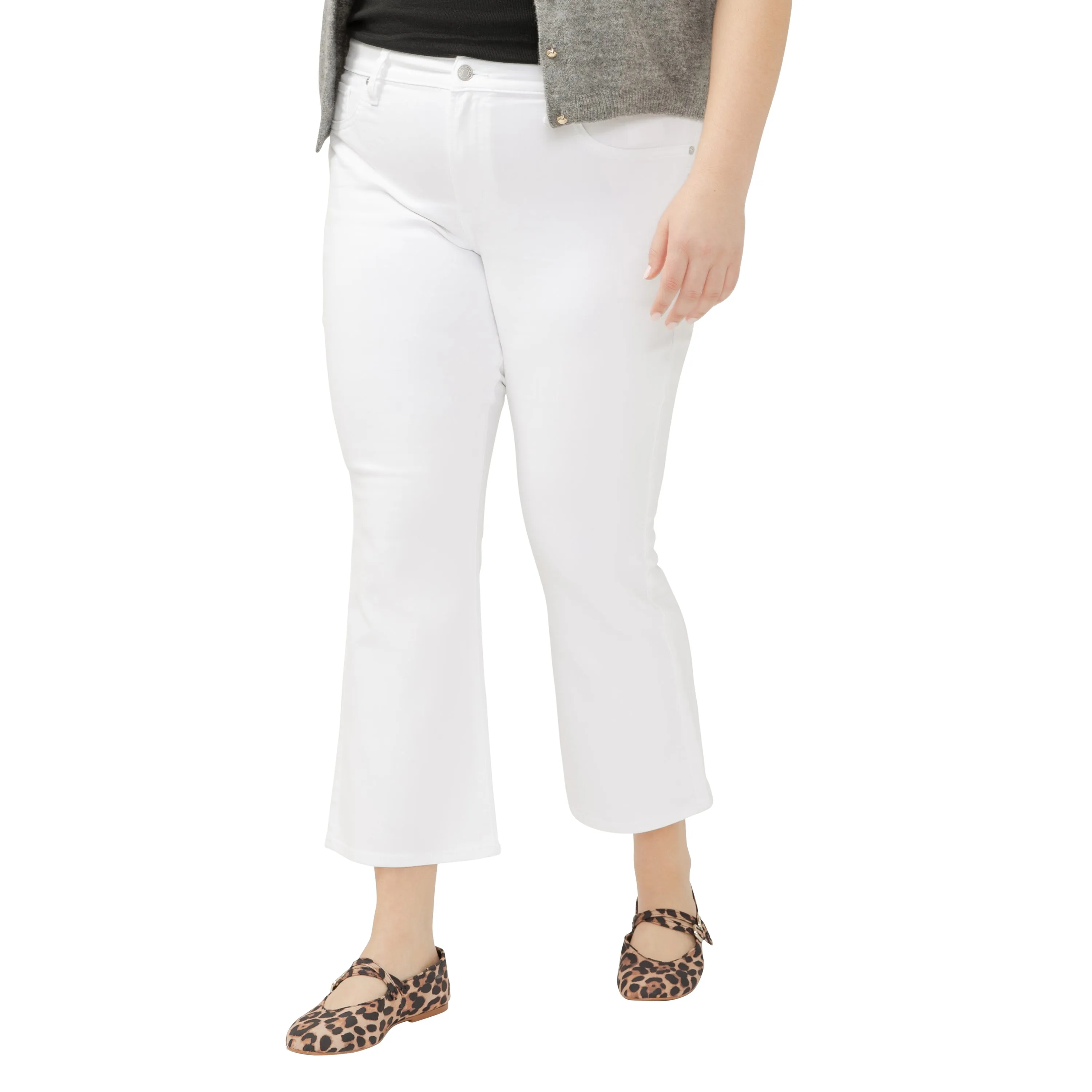 Suki Wide Leg Crop Jeans, White | Silver Jeans Co sold by North & Main Clothing Company