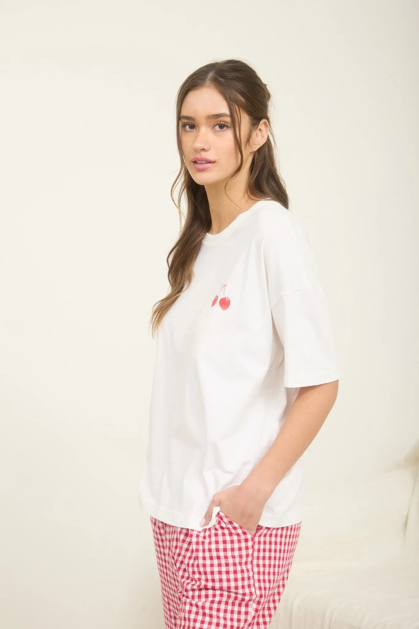 Cherry Graphic T-Shirt, Ivory sold by North & Main Clothing Company product image thumbnail 4