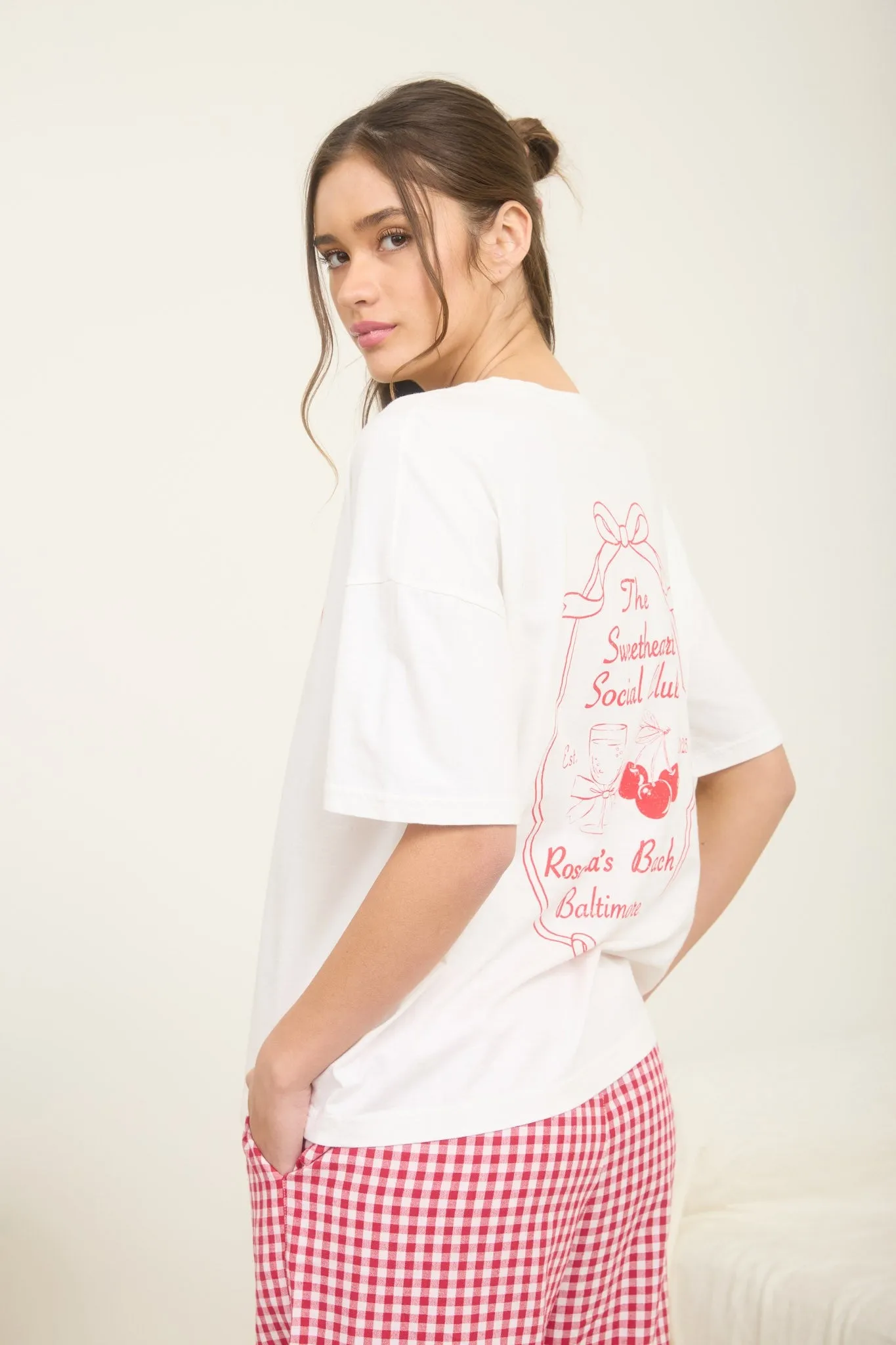 Cherry Graphic T-Shirt, Ivory sold by North & Main Clothing Company product image thumbnail 5