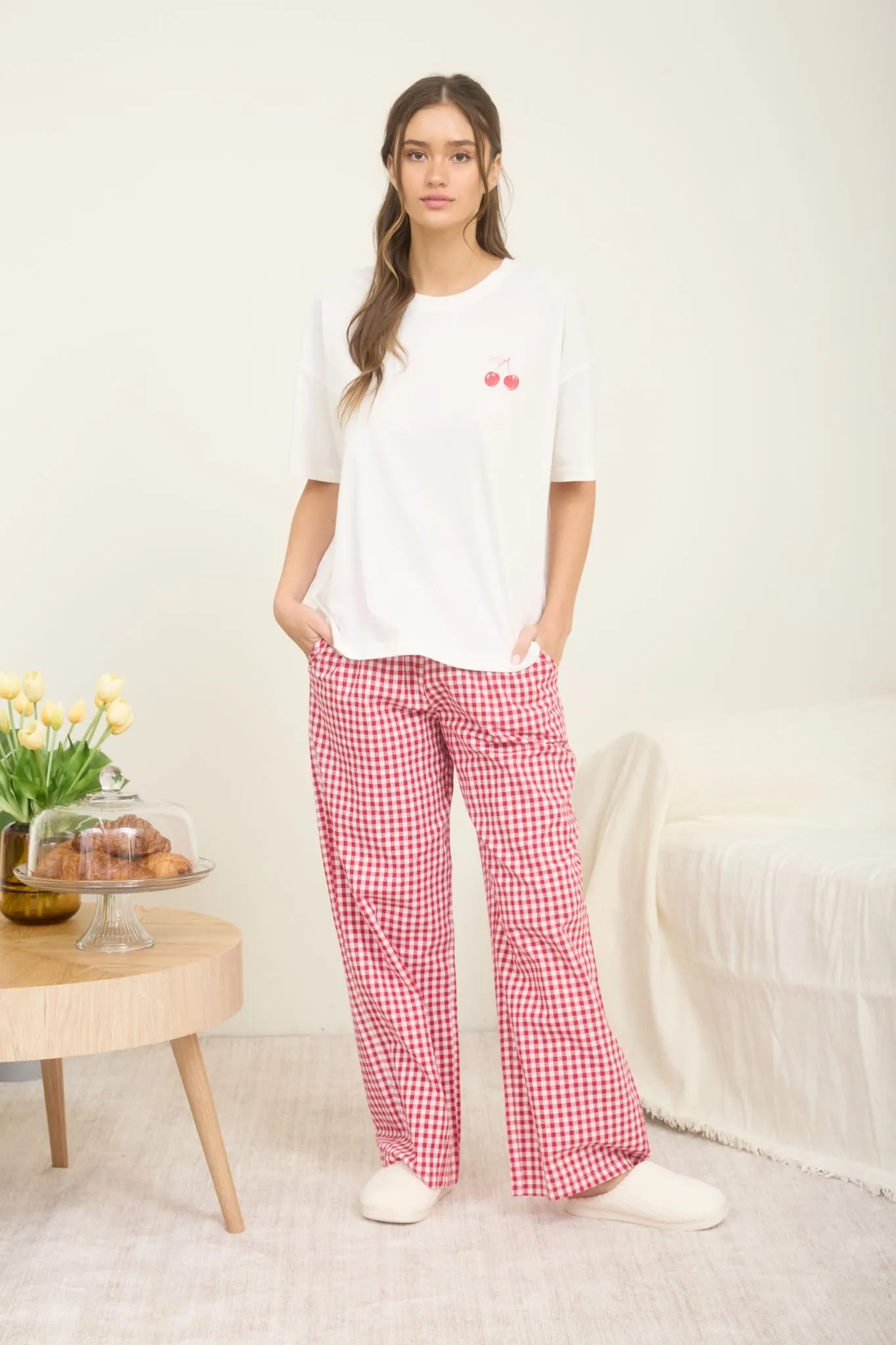 Cherry Graphic T-Shirt, Ivory sold by North & Main Clothing Company