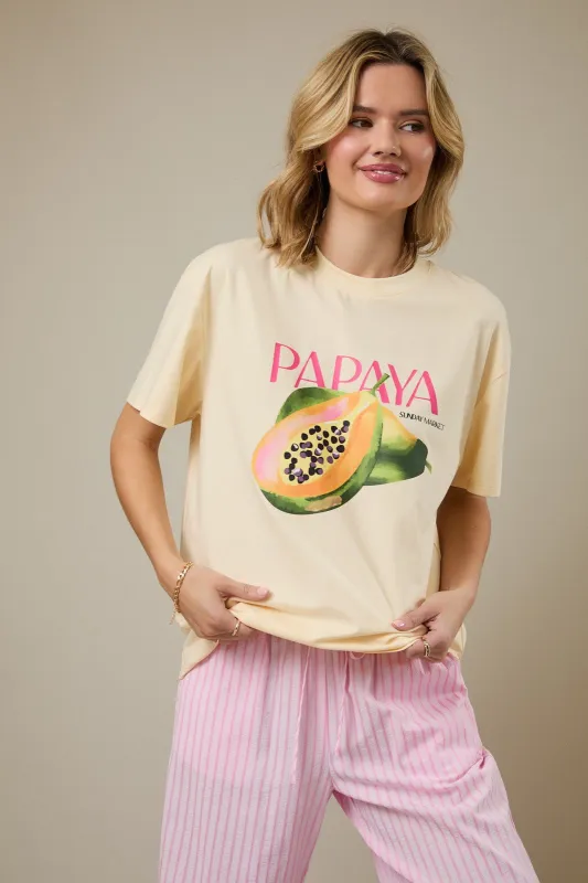 Papaya Graphic Tee, Butter made by Sunday Edition