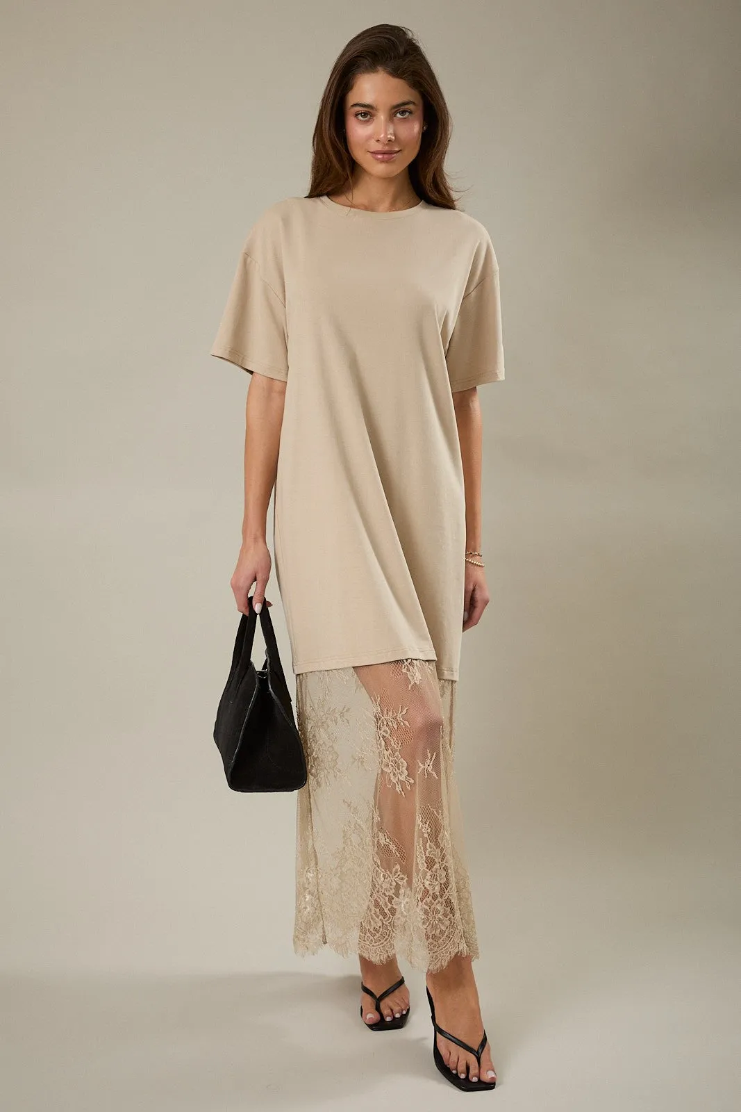 Lola T-Shirt Maxi Dress, Taupe sold by North & Main Clothing Company