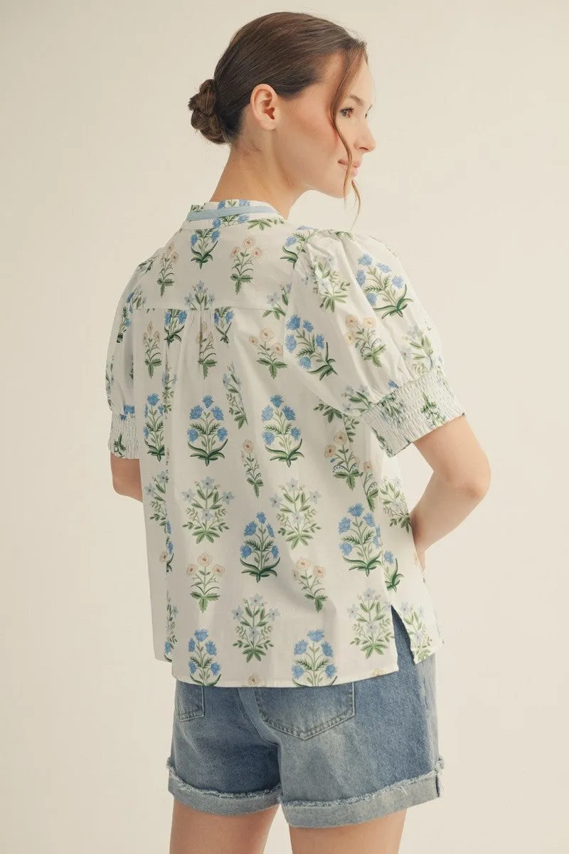 Jane Floral Top, Off White sold by North & Main Clothing Company product image thumbnail 2