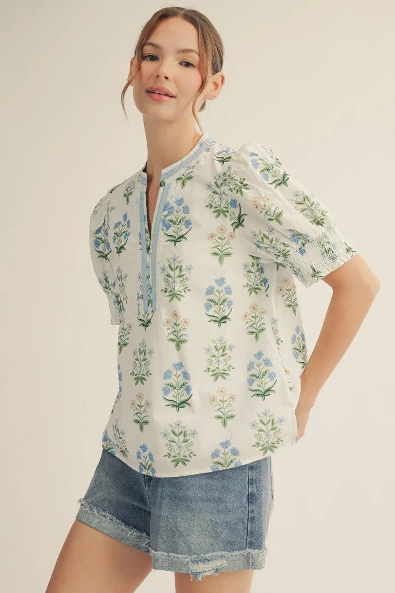 Jane Floral Top, Off White sold by North & Main Clothing Company product image thumbnail 3