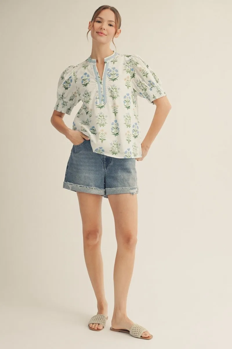 Jane Floral Top, Off White sold by North & Main Clothing Company product image thumbnail 4
