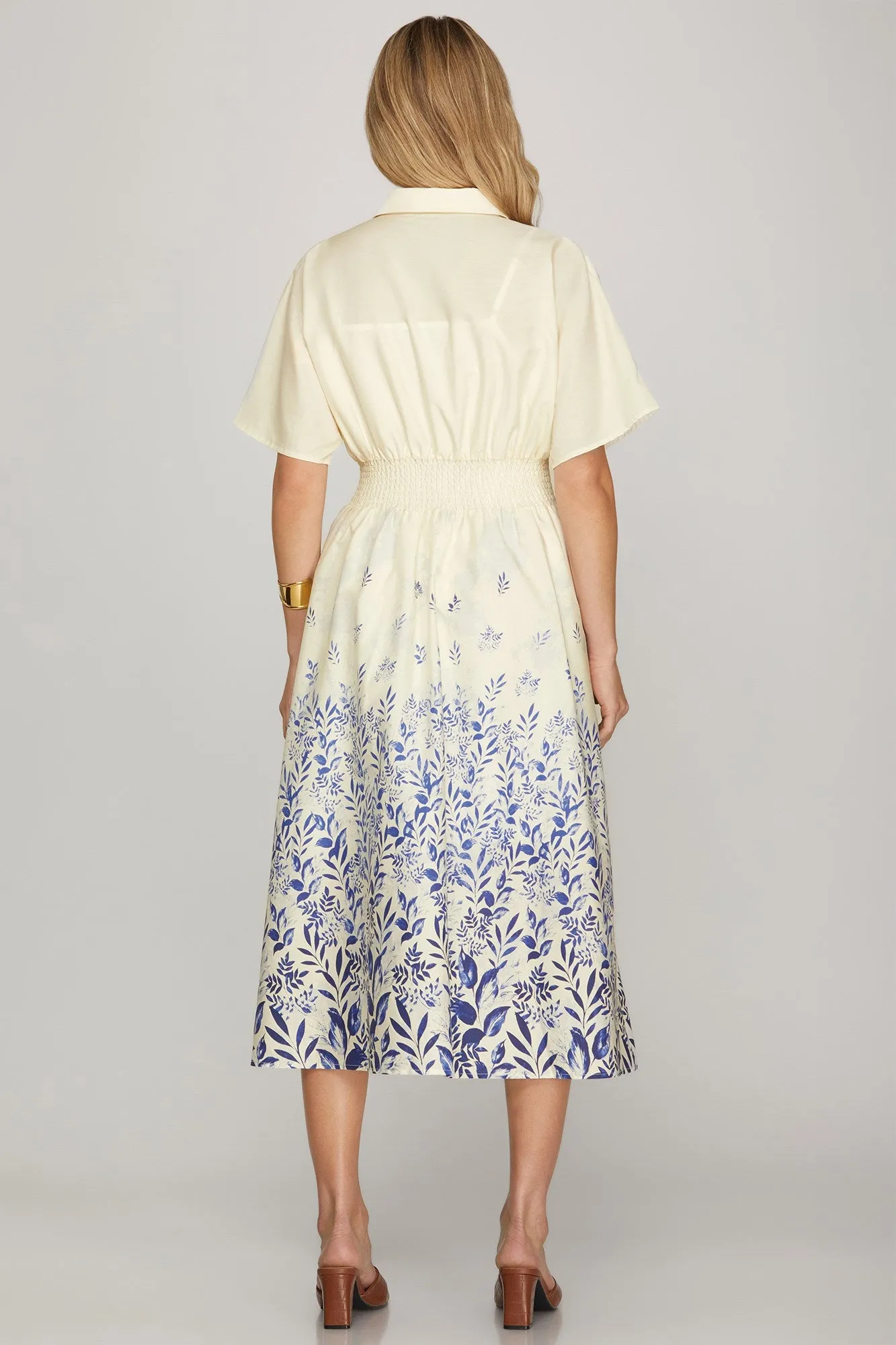Nellie Printed Midi Dress, Blue sold by North & Main Clothing Company product image thumbnail 3
