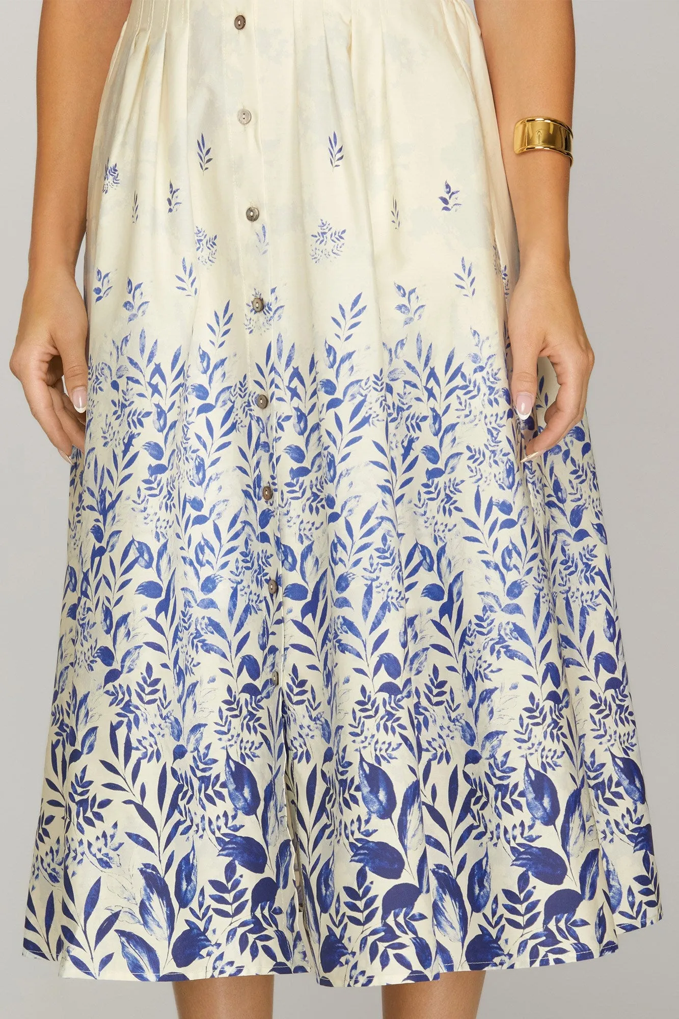 Nellie Printed Midi Dress, Blue sold by North & Main Clothing Company product image thumbnail 4