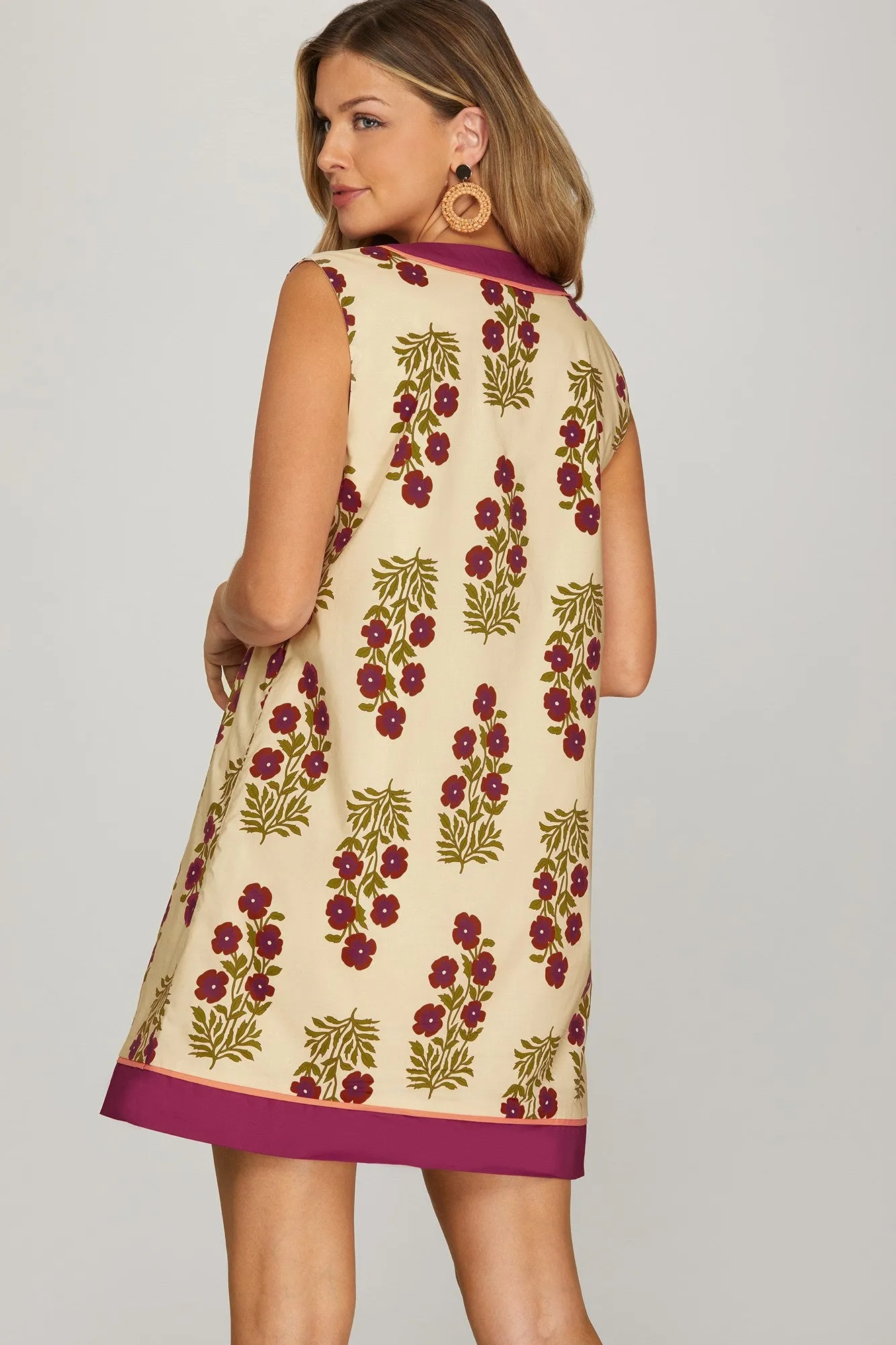 Leighton Printed Mini Dress, Berry sold by North & Main Clothing Company product image thumbnail 3