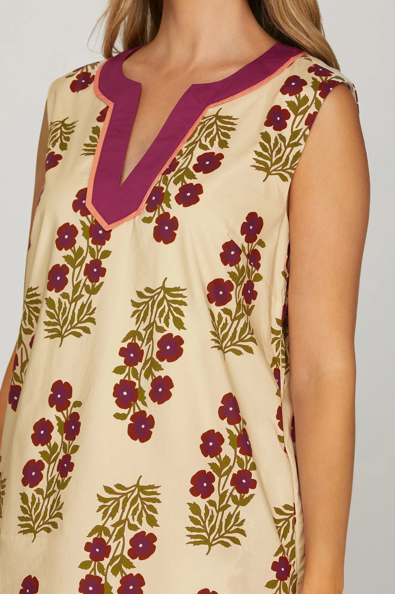 Leighton Printed Mini Dress, Berry sold by North & Main Clothing Company product image thumbnail 4